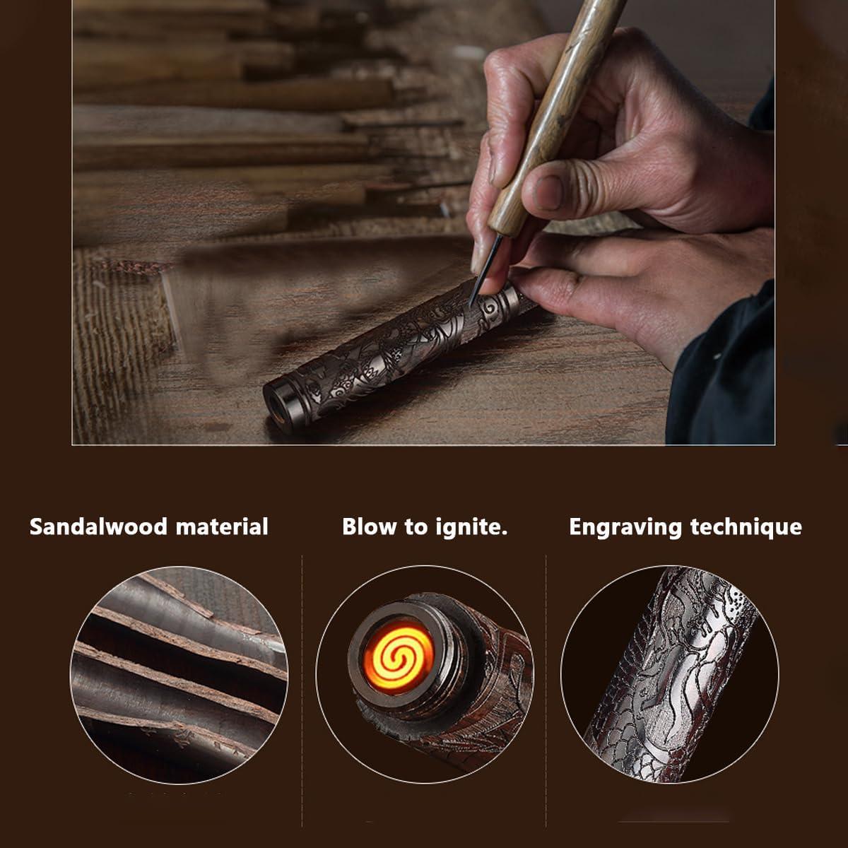 Encendedor eléctrico recargable Dhjovate de madera dragón