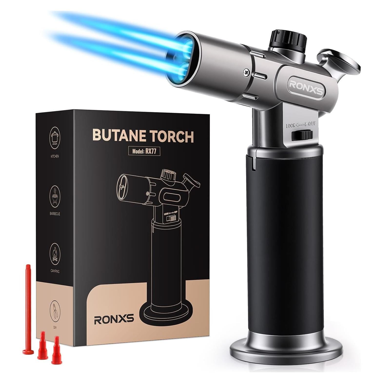 Soplete de Cocina RONXS Recargable Doble Llama Ajustable