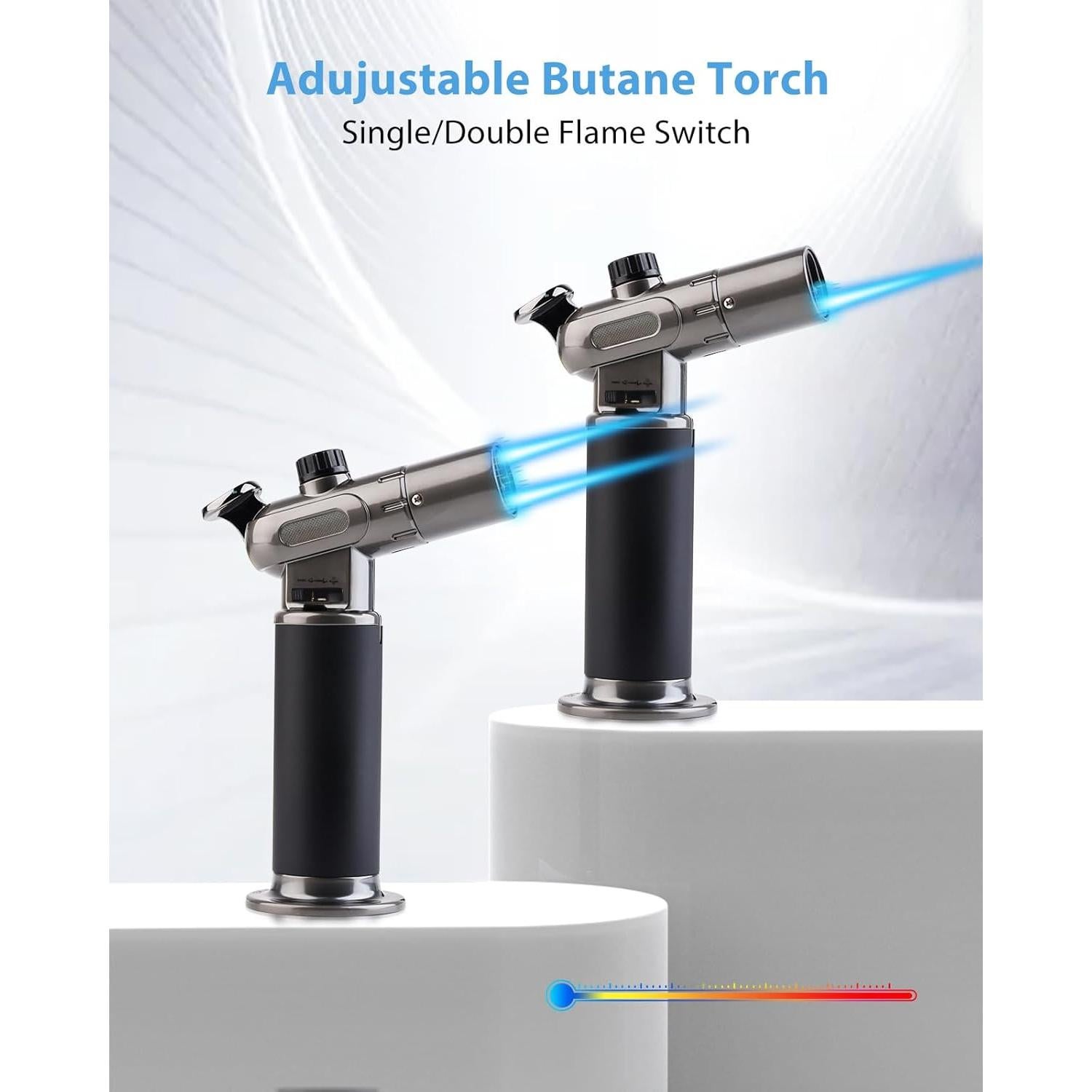 Soplete de Cocina RONXS Recargable Doble Llama Ajustable