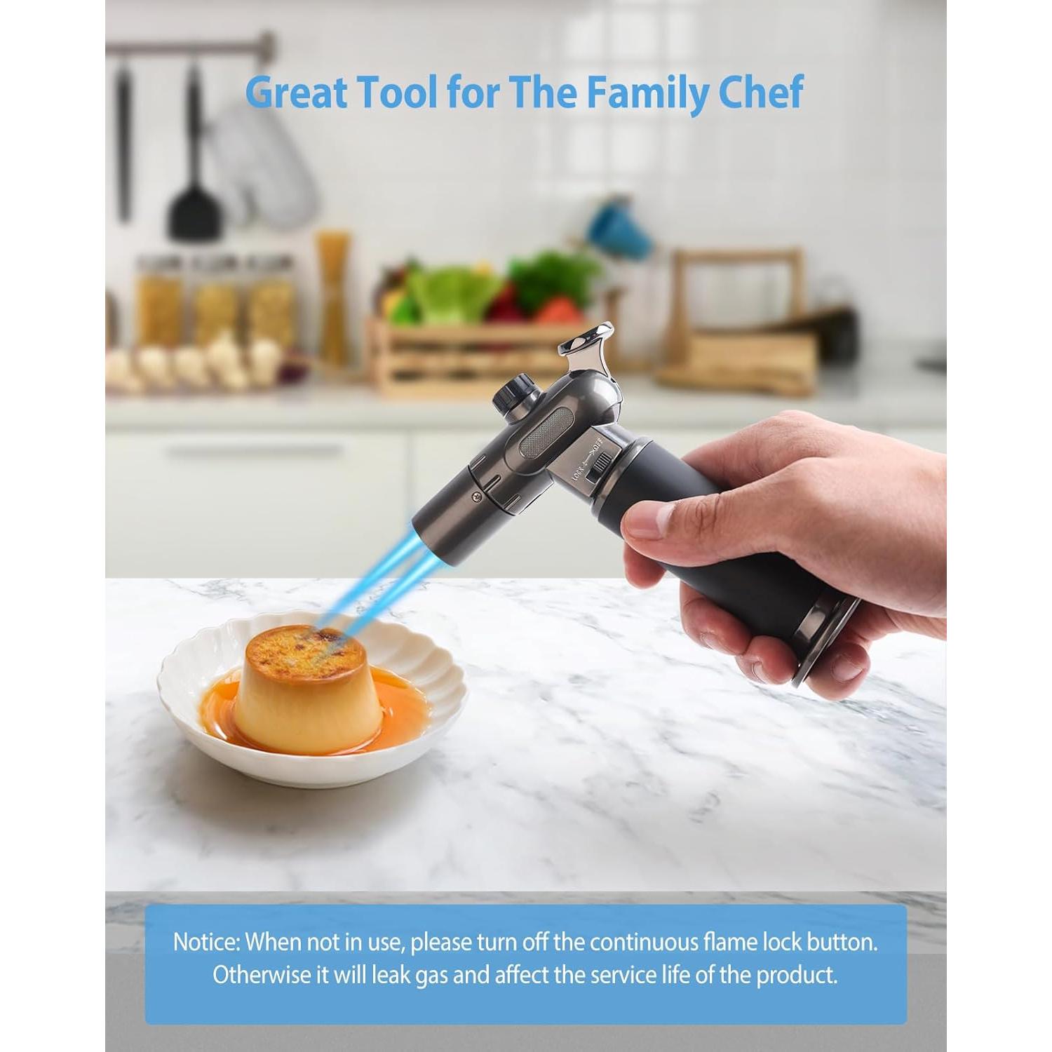 Soplete de Cocina RONXS Recargable Doble Llama Ajustable