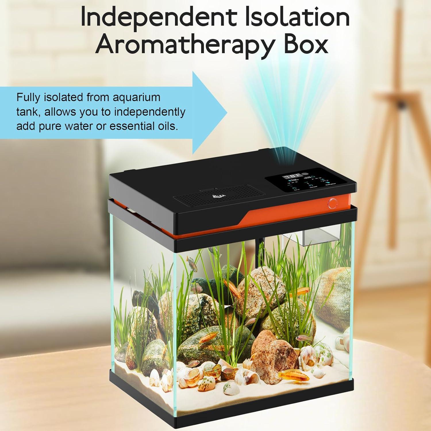 Kit Acuario Inteligente AQQA 13.6L Filtración LED 8 Colores