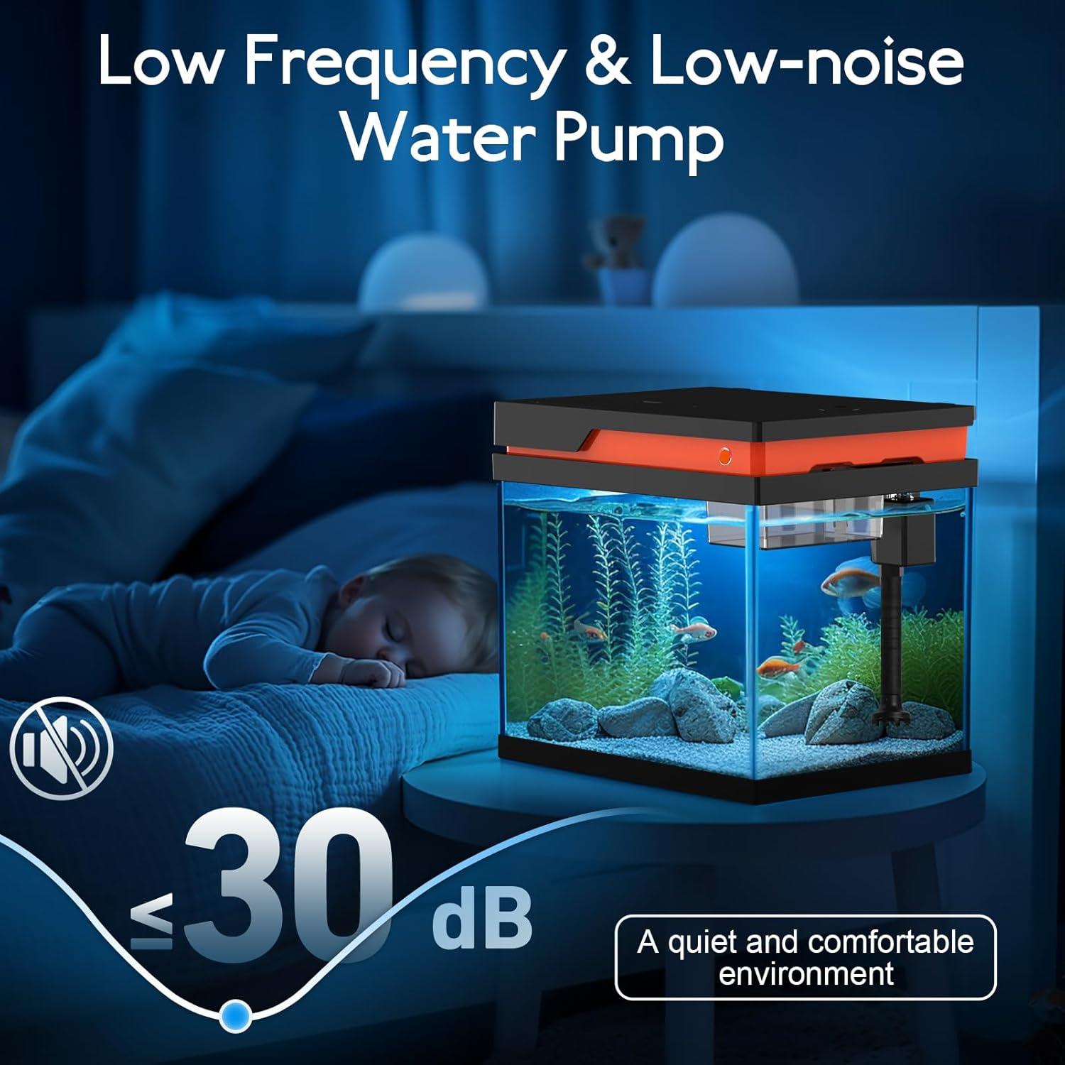 Kit Acuario Inteligente AQQA 13.6L Filtración LED 8 Colores