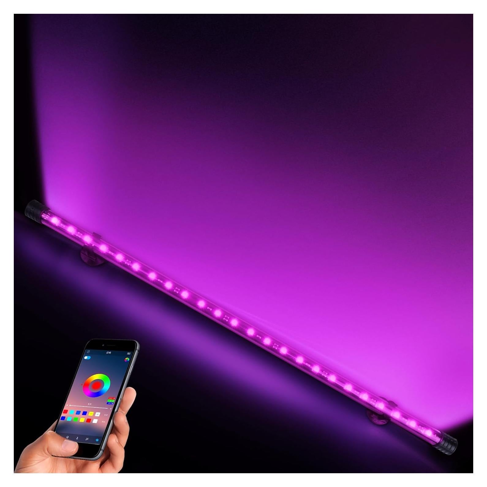 Luz LED de Acuario POZANKI 58.42 cm RGB Control App
