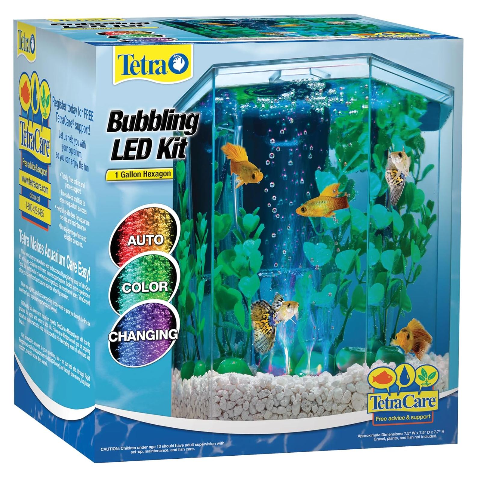 Kit Acuario LED Burbujeante Tetra 1 Galón Hexagonal