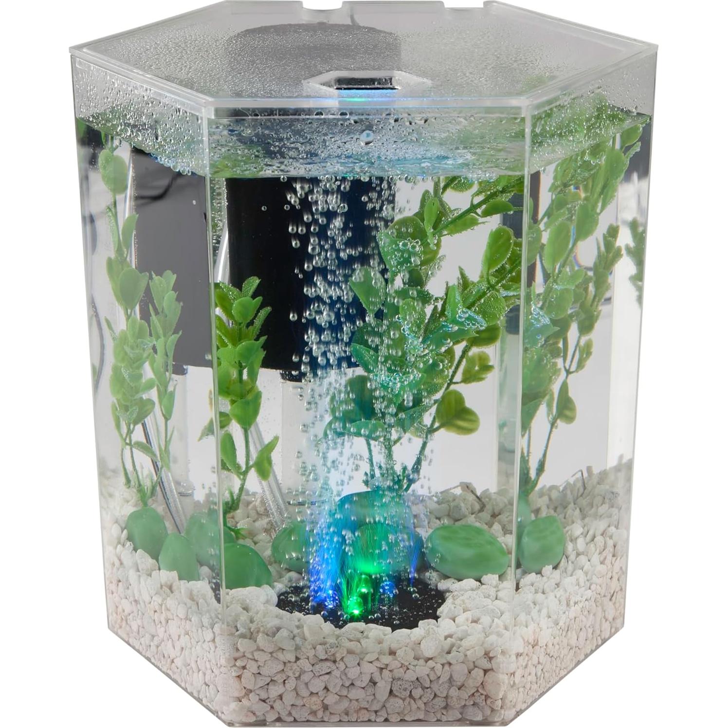 Kit Acuario LED Burbujeante Tetra 1 Galón Hexagonal