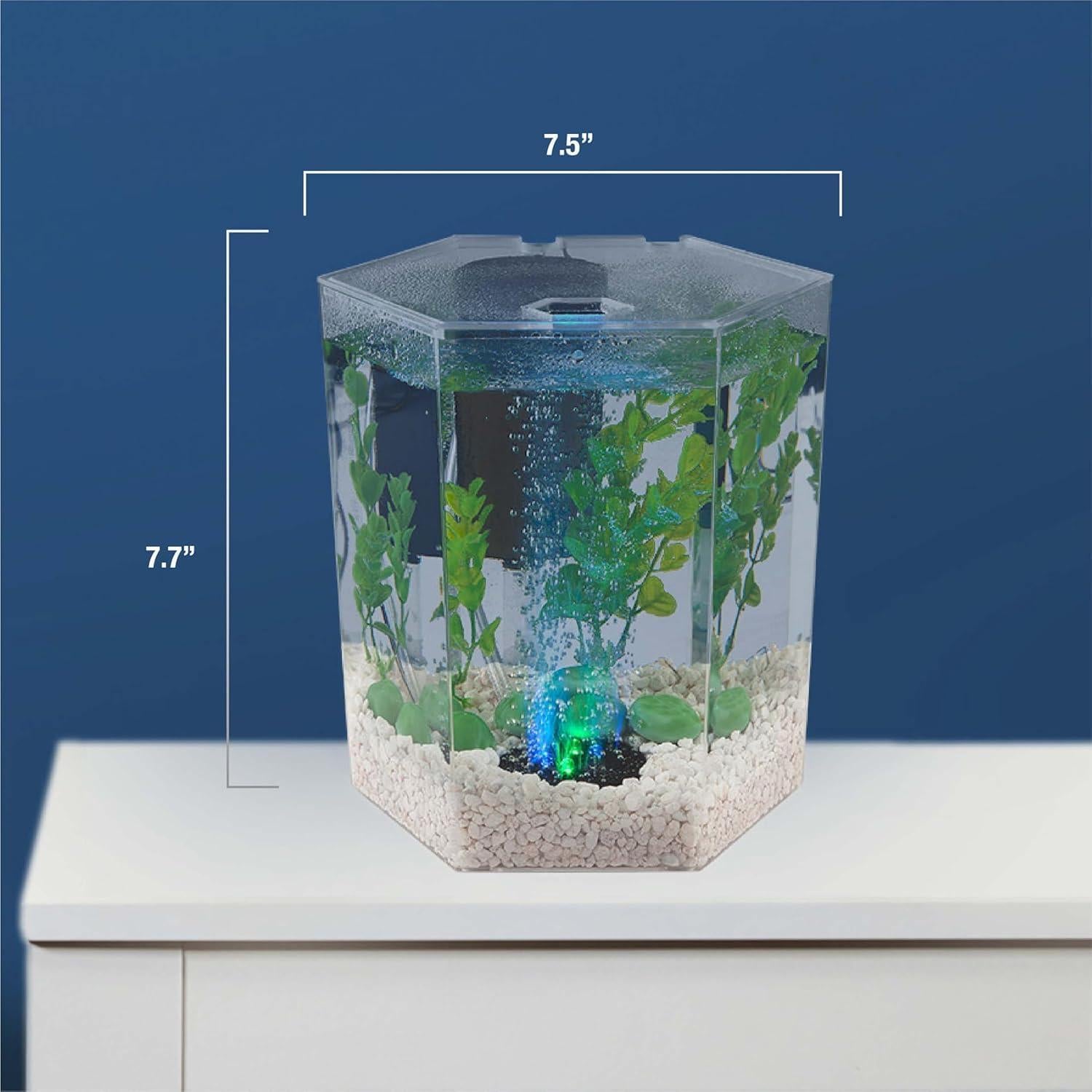 Kit Acuario LED Burbujeante Tetra 1 Galón Hexagonal