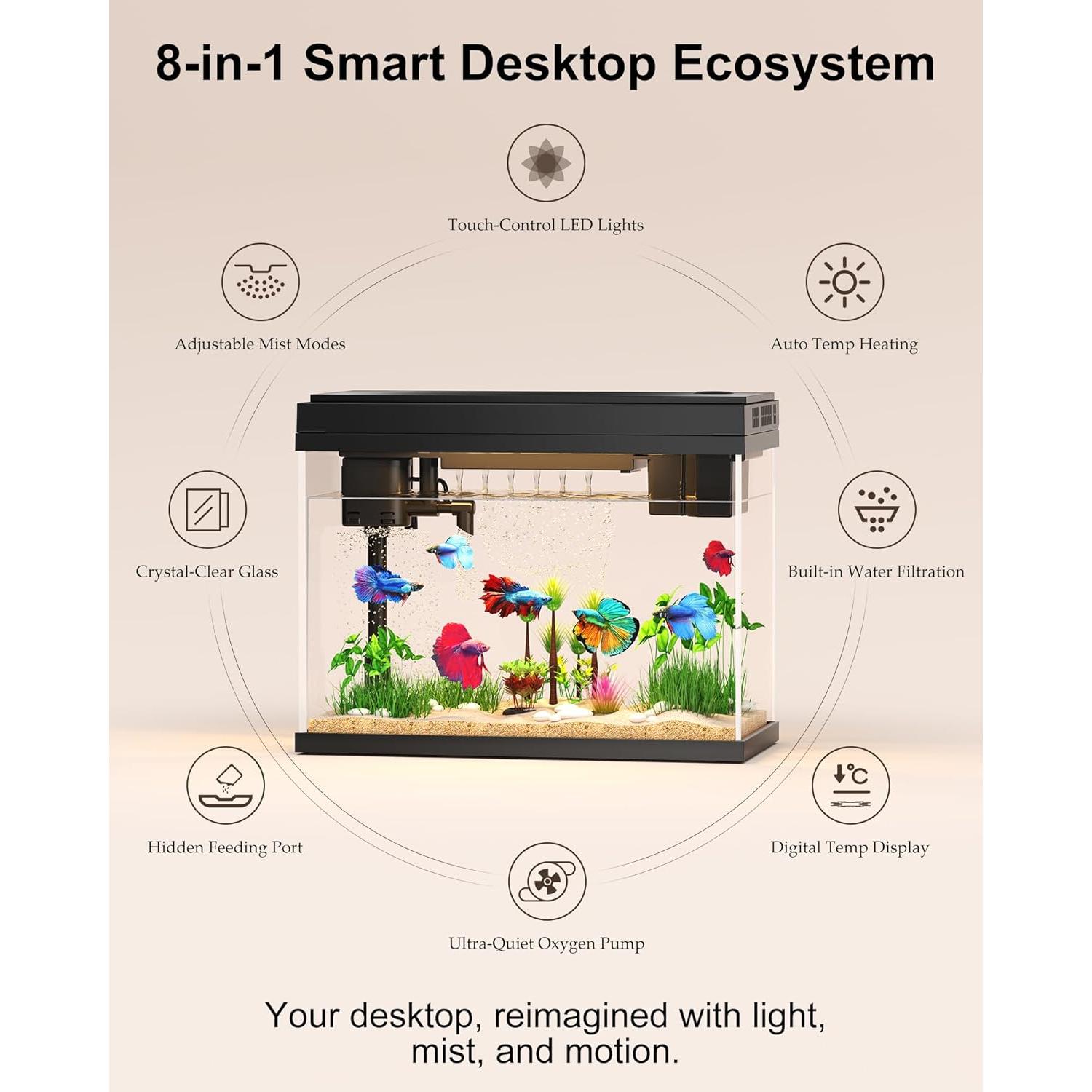 Acuario de escritorio 9L con humidificador SHENZHEN HD300