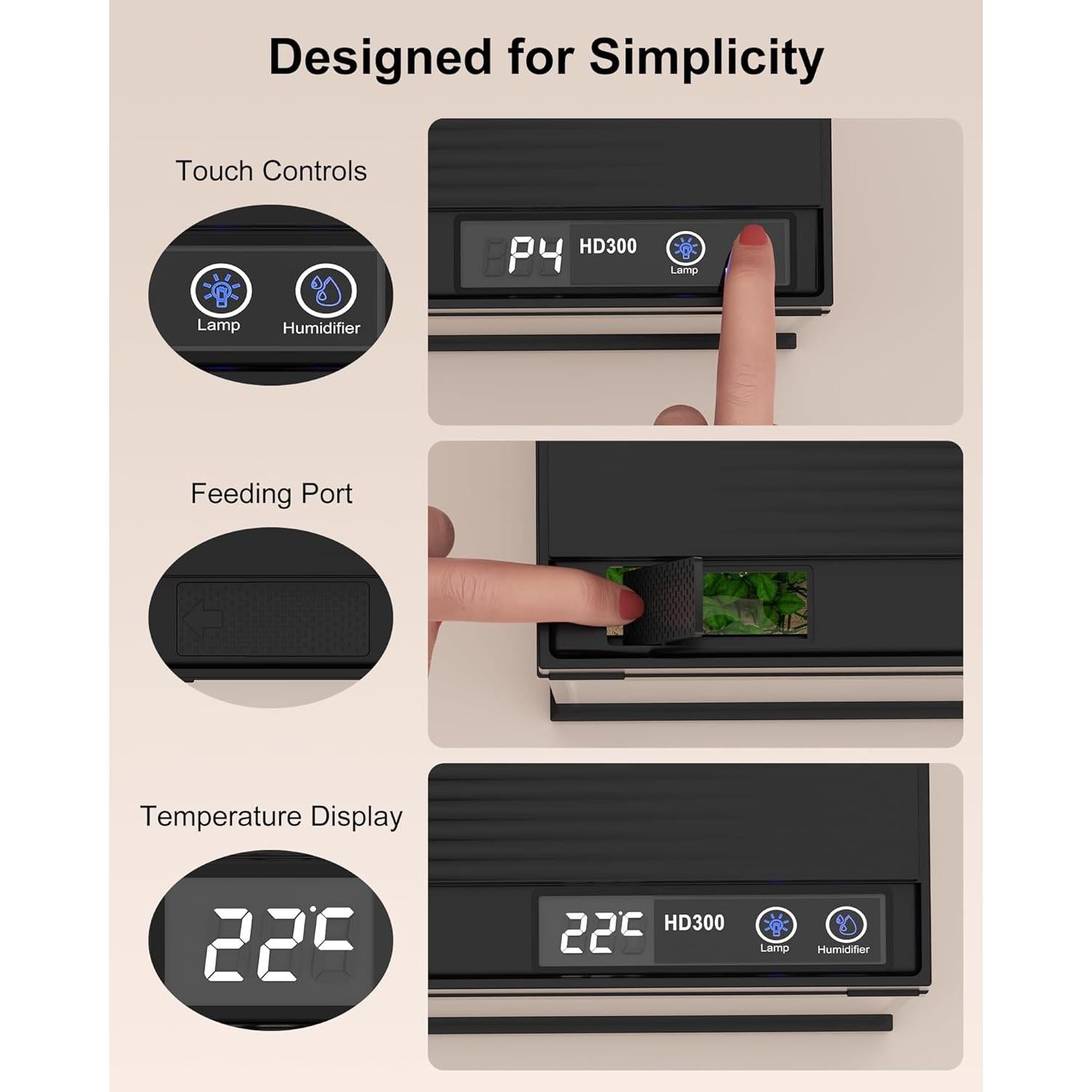 Acuario de escritorio 9L con humidificador SHENZHEN HD300