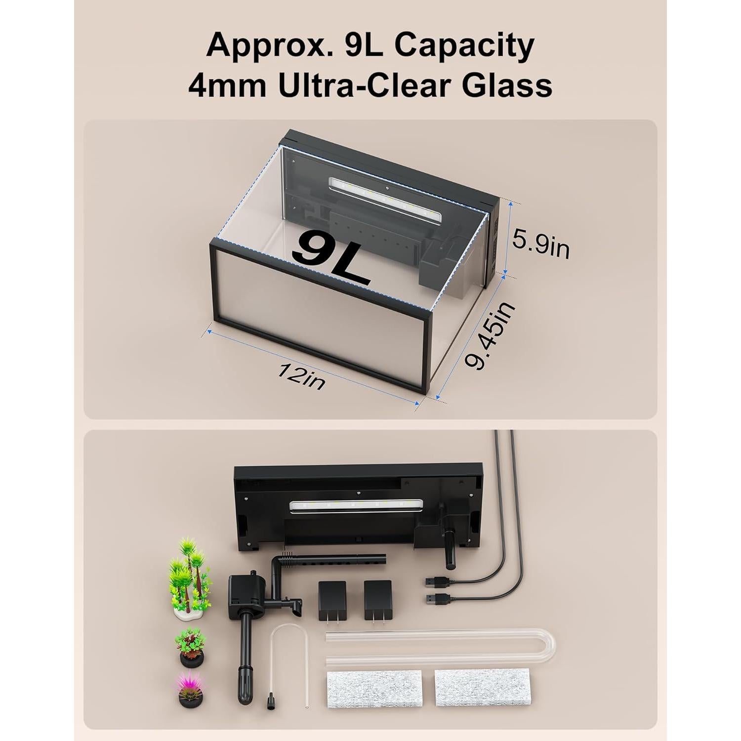 Acuario de escritorio 9L con humidificador SHENZHEN HD300