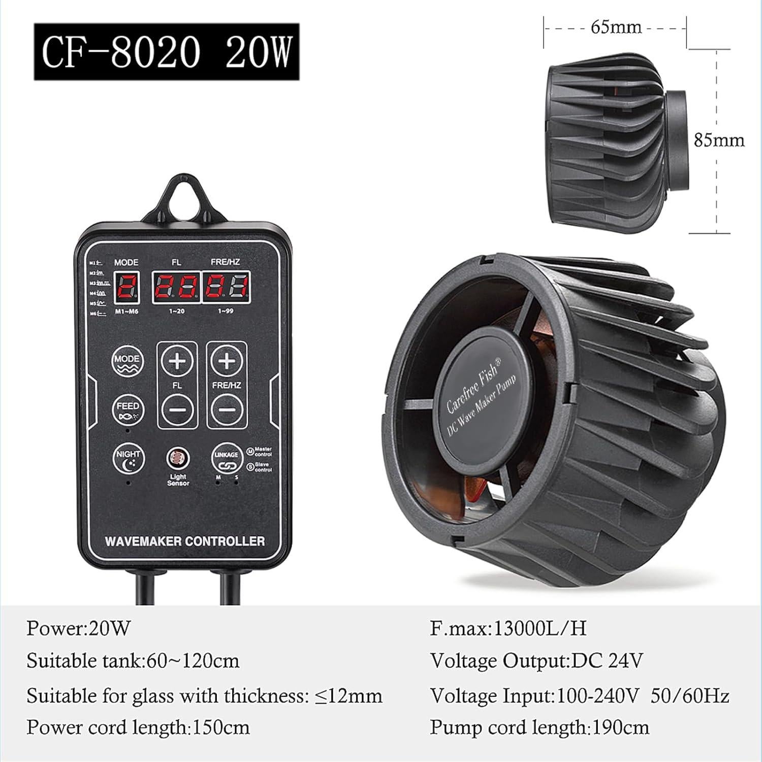 Creador de Olas Magnético Carefree Fish 20W para Acuarios