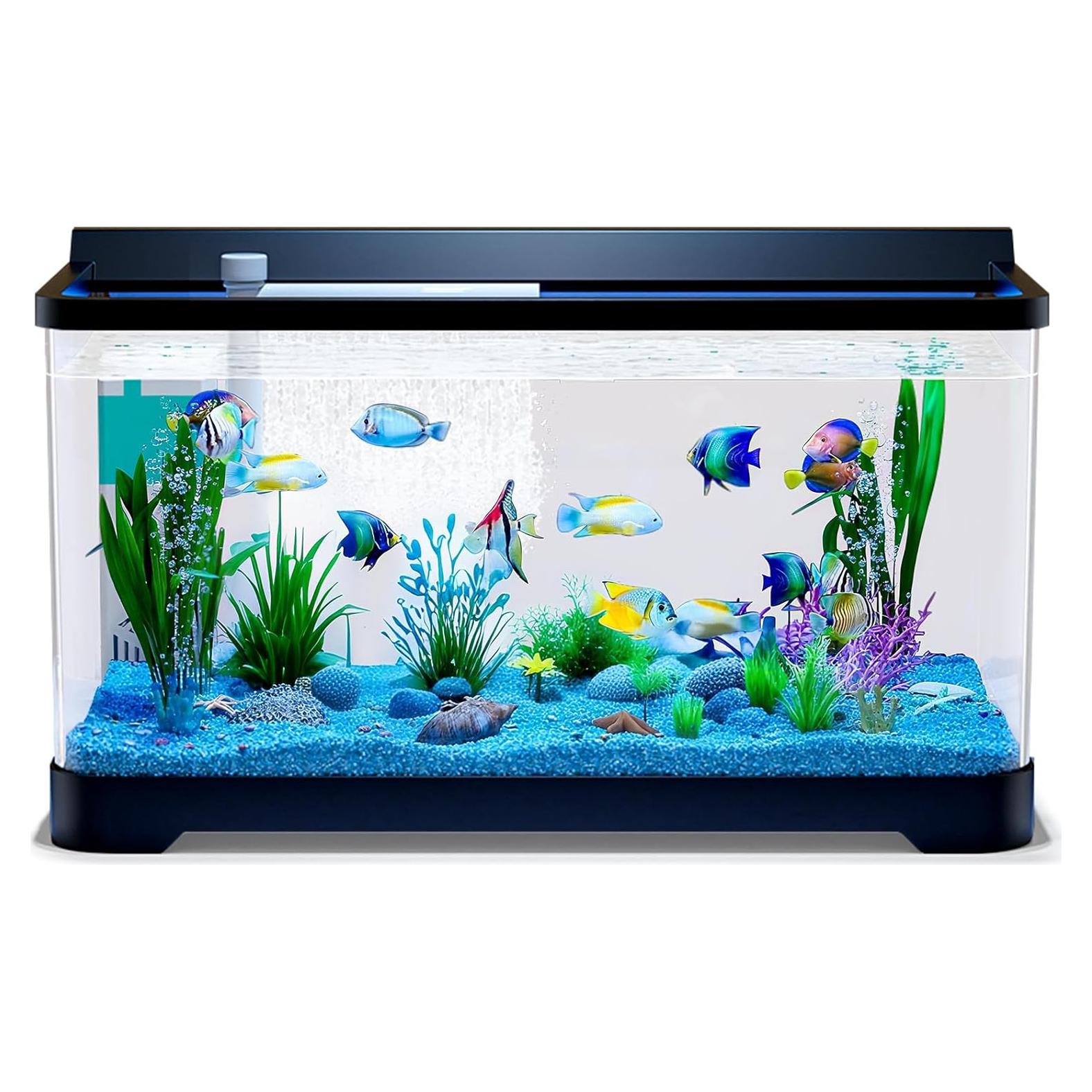 Kit de Acuario LED Tuhaoking 53L con Luz, Filtro y Decoración