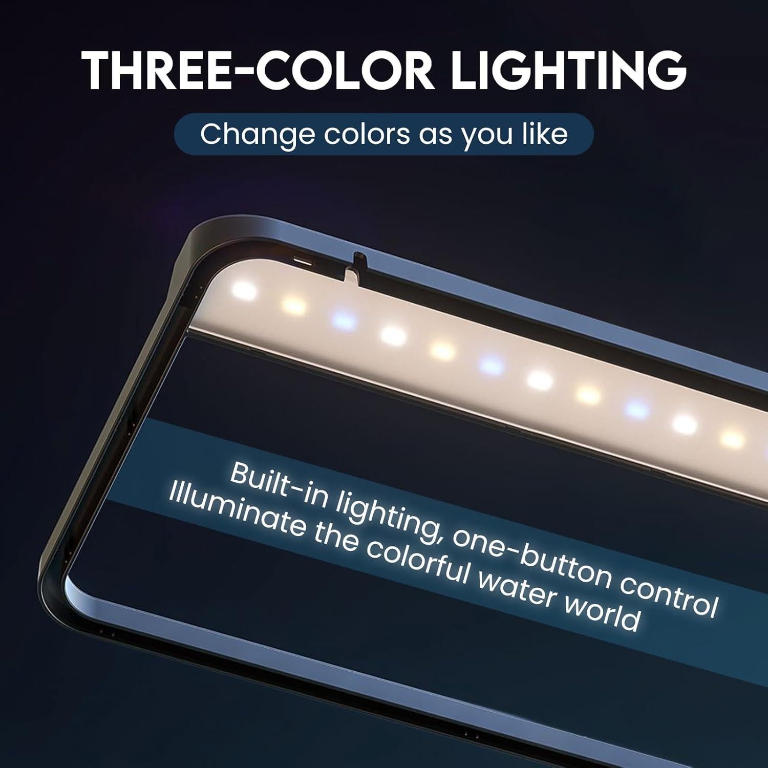 Kit de Acuario LED Tuhaoking 53L con Luz, Filtro y Decoración