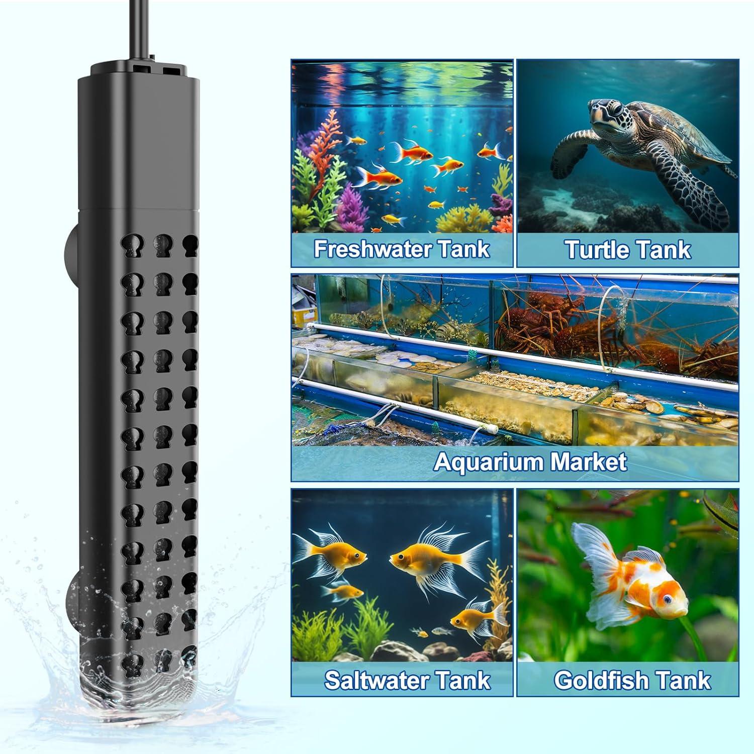 Calentador de Acuario Sumergible 300W HanLeShuKa con Seguridad