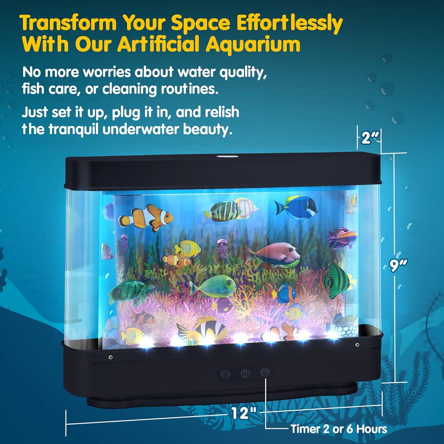 Acuario Virtual de Peces Artificiales Nurily con Temporizador 2H/6H
