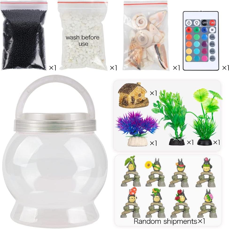 Acuario LED 20 Colores LA KEN DU 1.89L Decoraciones Betta