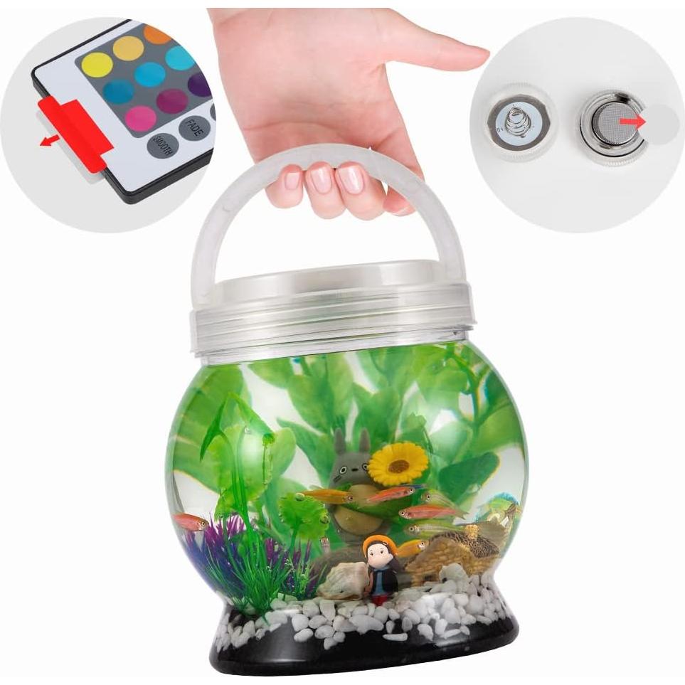 Acuario LED 20 Colores LA KEN DU 1.89L Decoraciones Betta