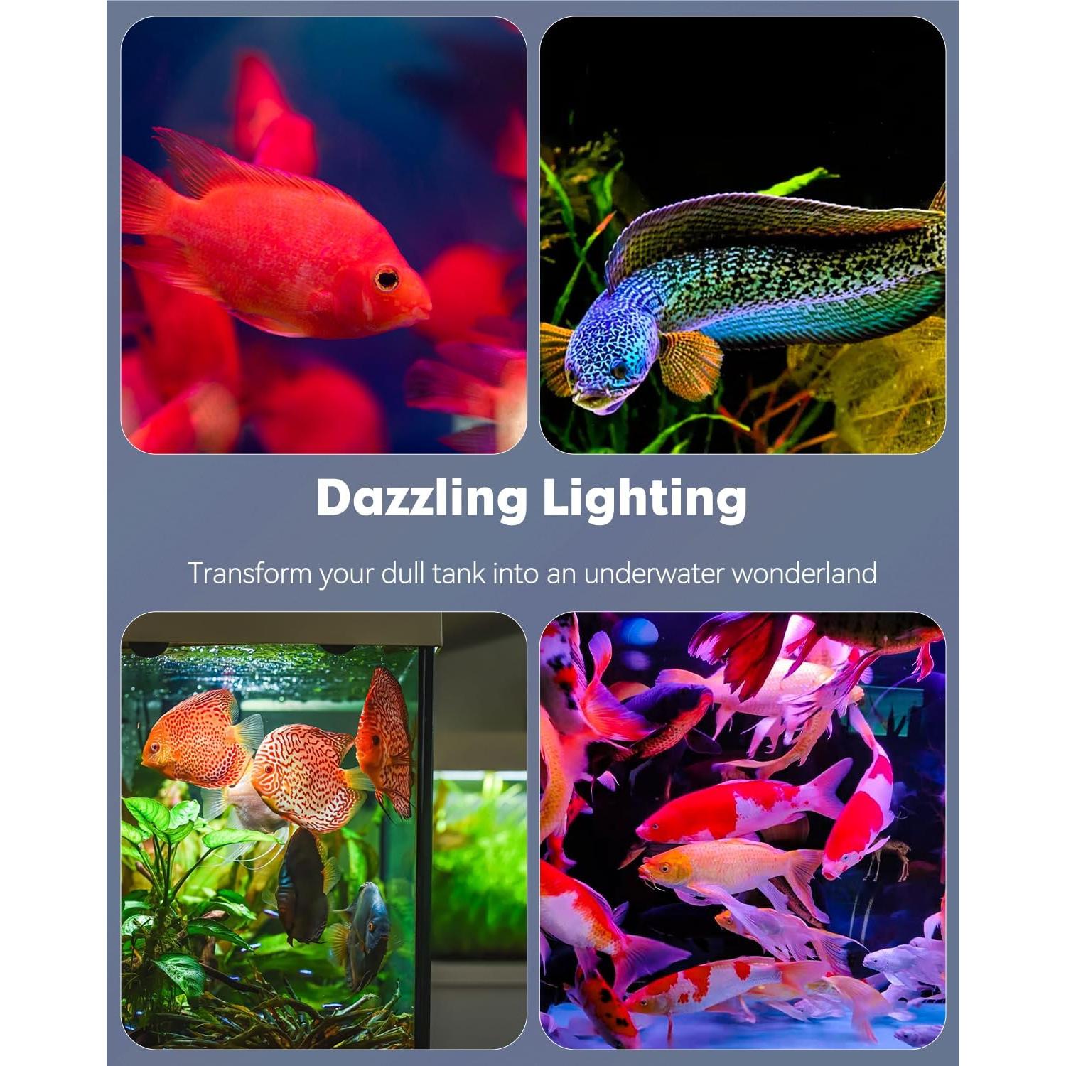 Luz LED Acuática Pawfly 30.48 cm 11 W RGB IPX8 para Acuarios