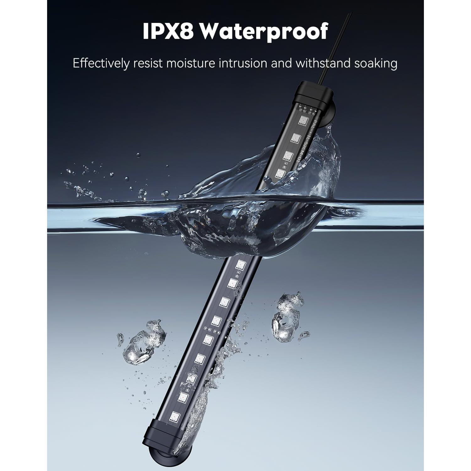 Luz LED Acuática Pawfly 30.48 cm 11 W RGB IPX8 para Acuarios