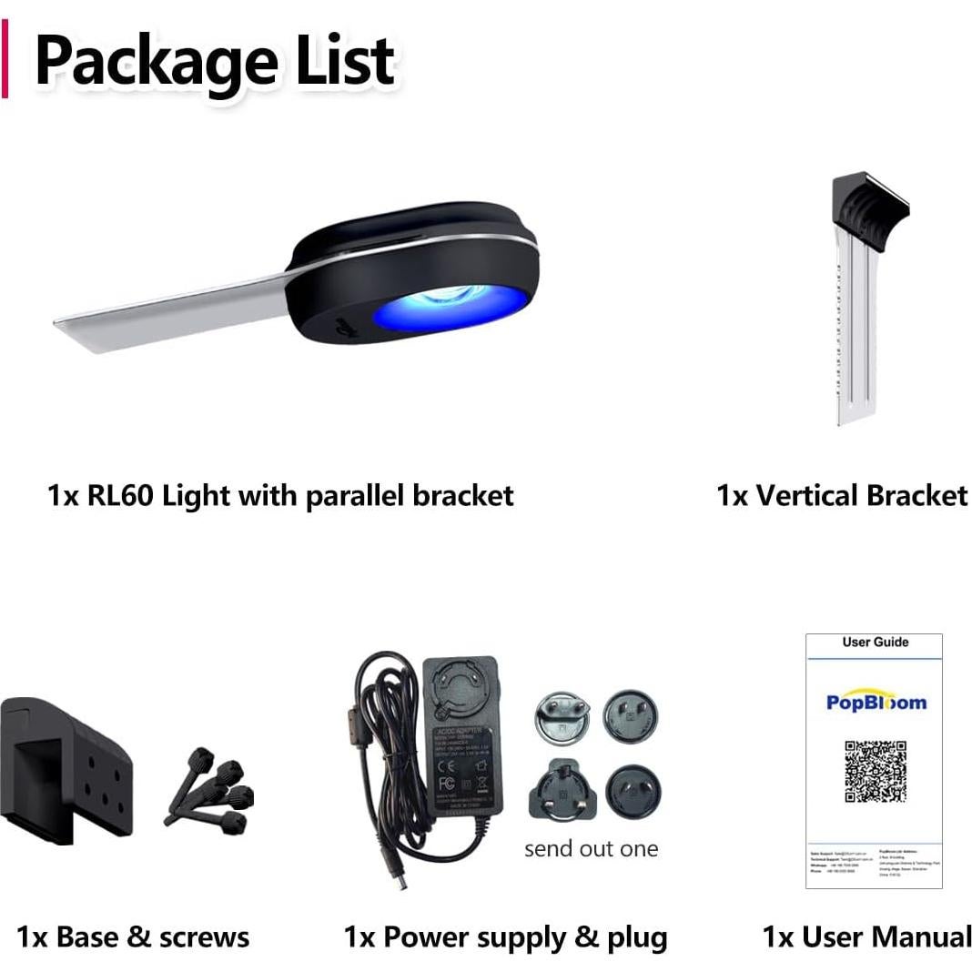 Luz LED de Acuario PopBloom RL60 WiFi Programable 14x3.6cm