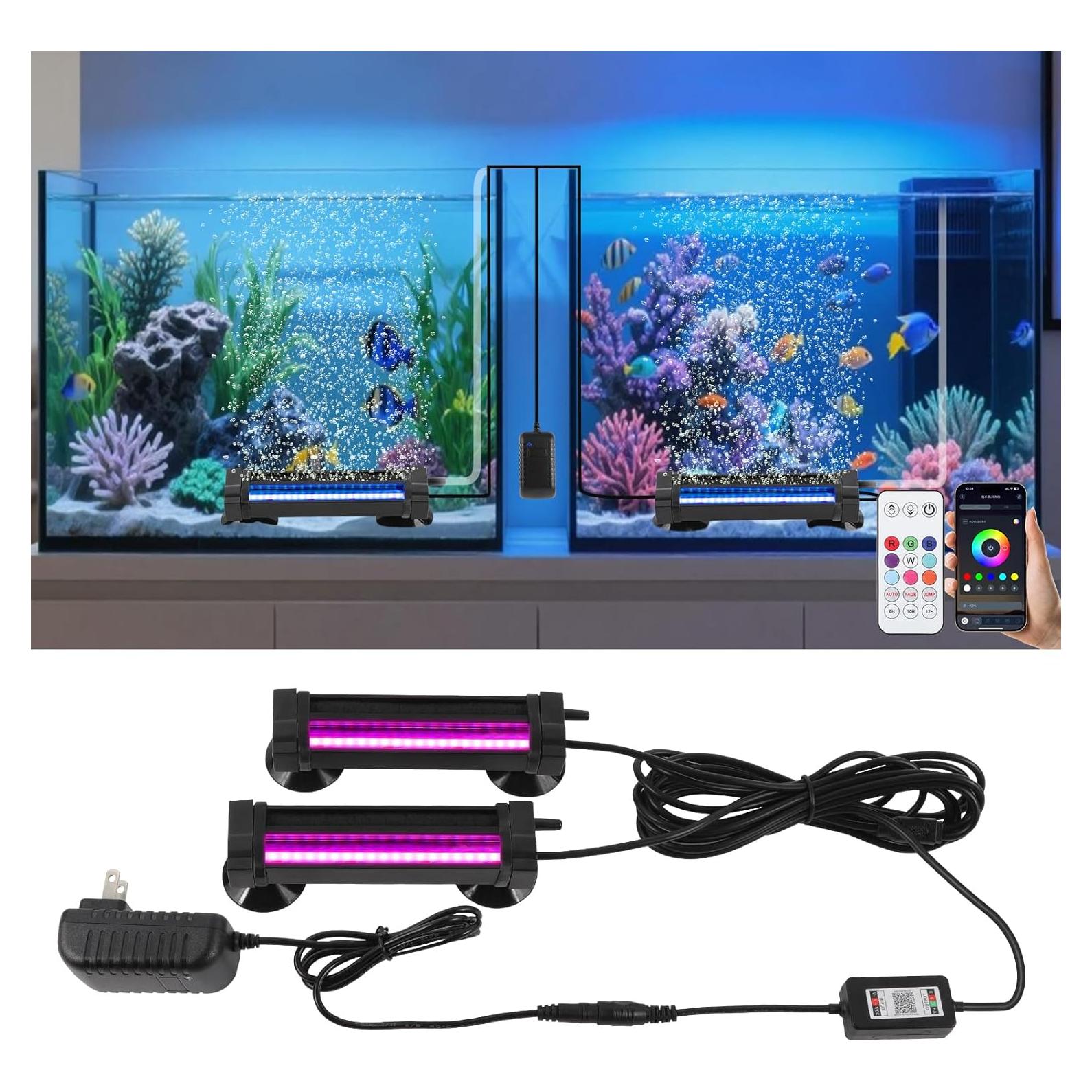 Luz de Burbujeador Acuario SZMiNiLED 2-en-1 RGB Control Remoto