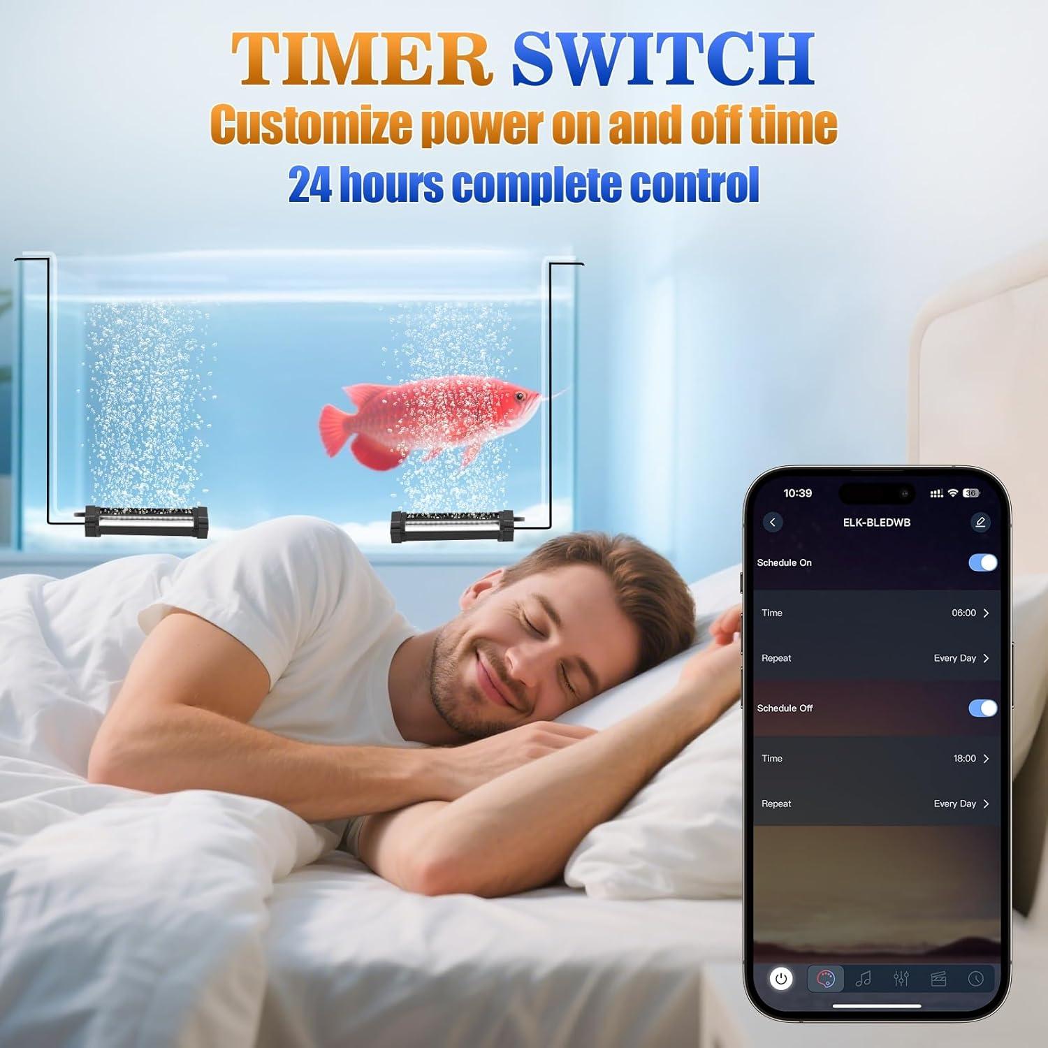 Luz de Burbujeador Acuario SZMiNiLED 2-en-1 RGB Control Remoto