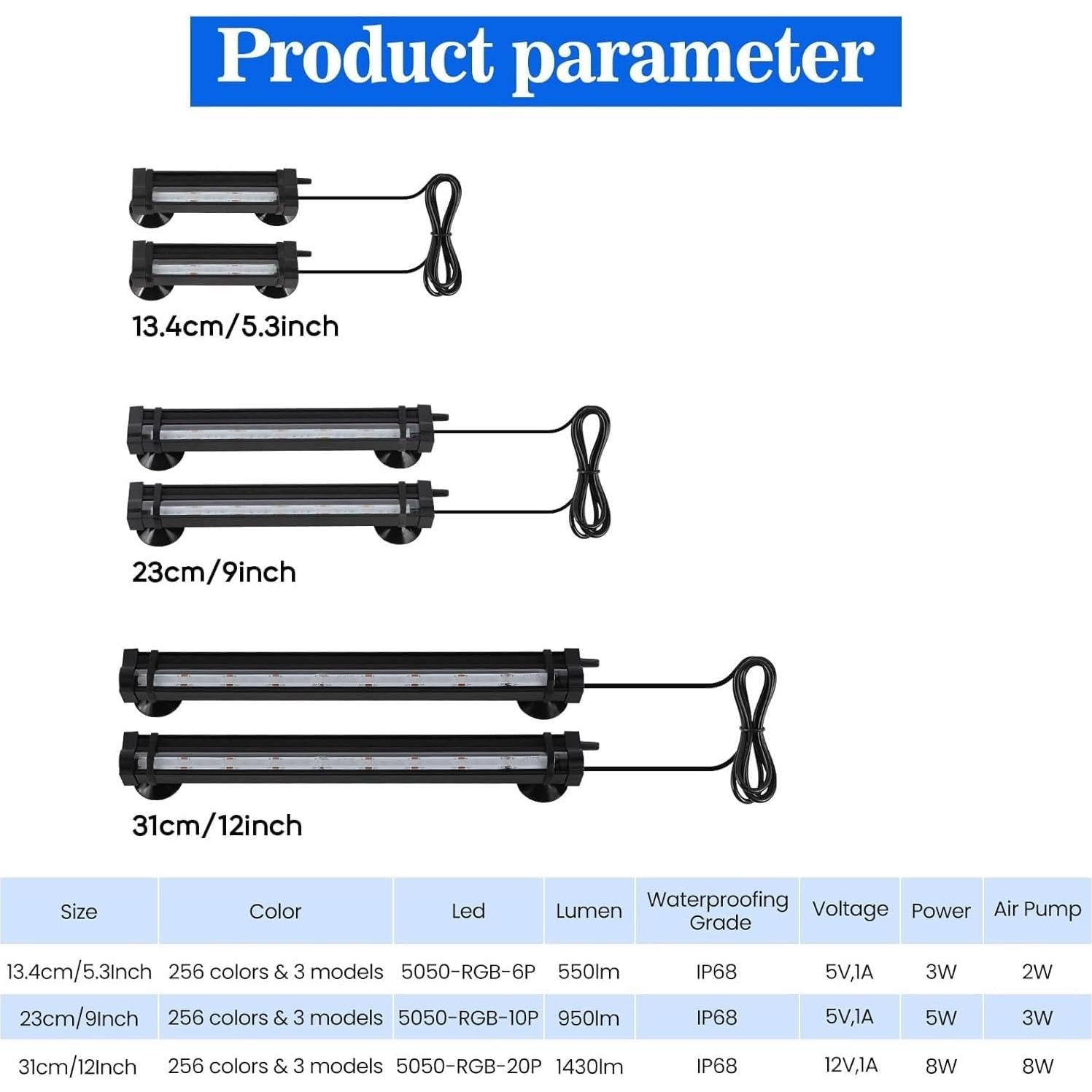 Luz de Burbujeador Acuario SZMiNiLED 2-en-1 RGB Control Remoto