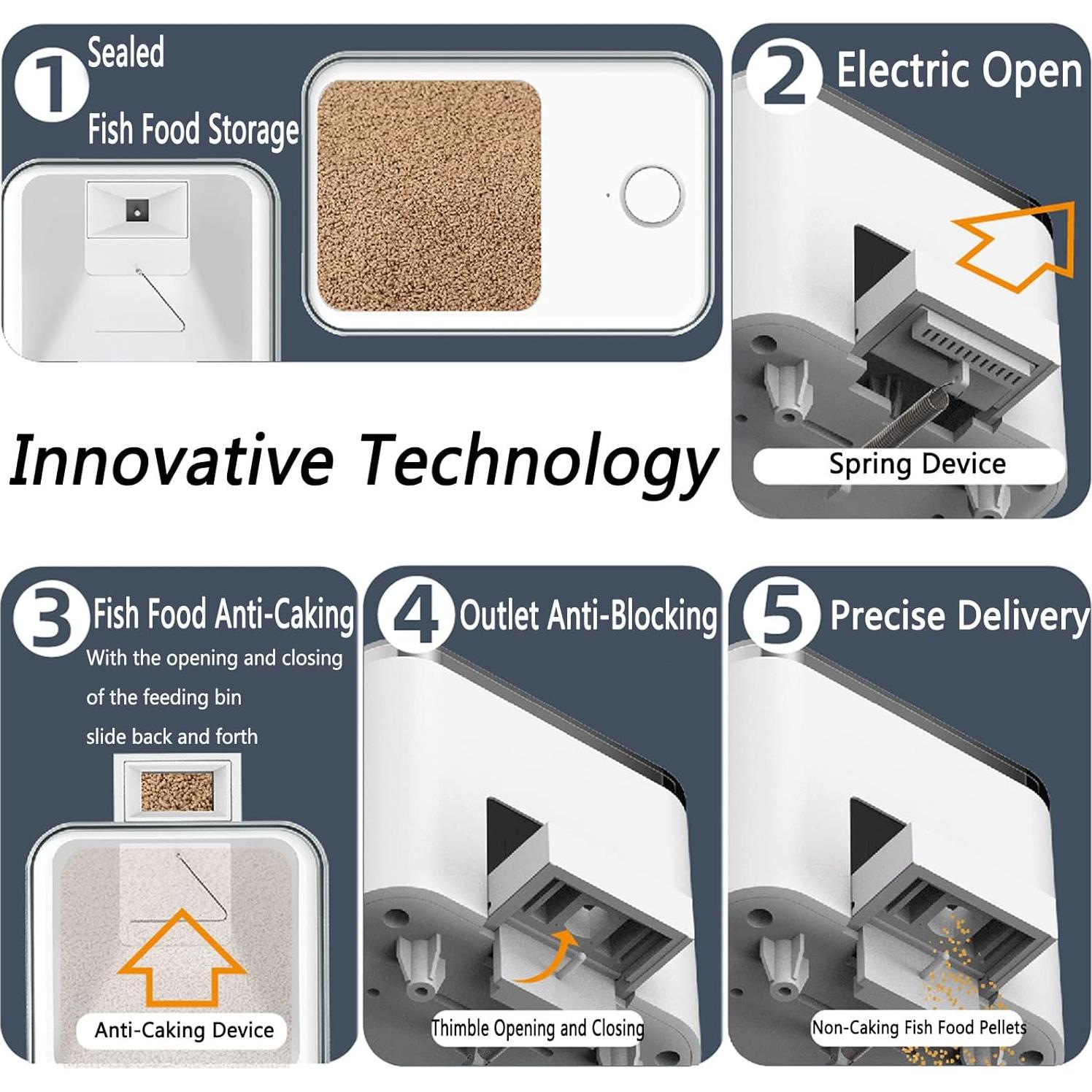 Comedero Automático WiFi VSON para Peces 450ml USB