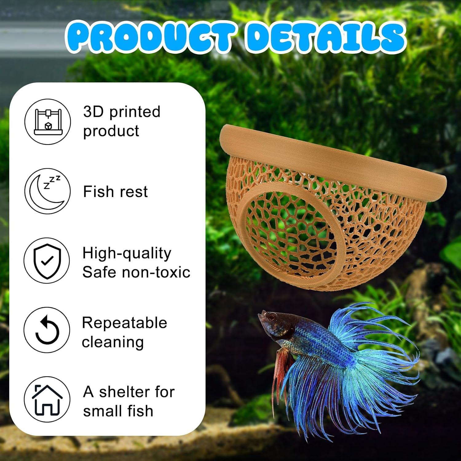 Escondite Flotante para Betta Sicutoz - Cueva y Hamaca 6.8cm
