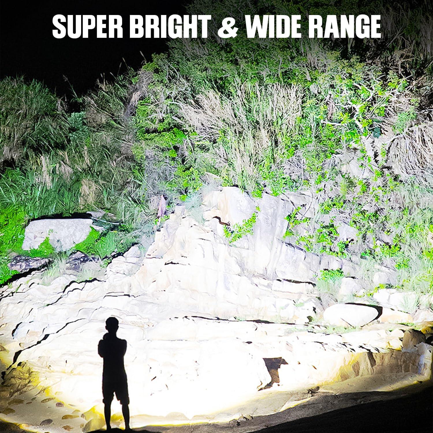 Linterna LED Recargable BERCOL 99,000 Lúmenes IPX7 2 Piezas