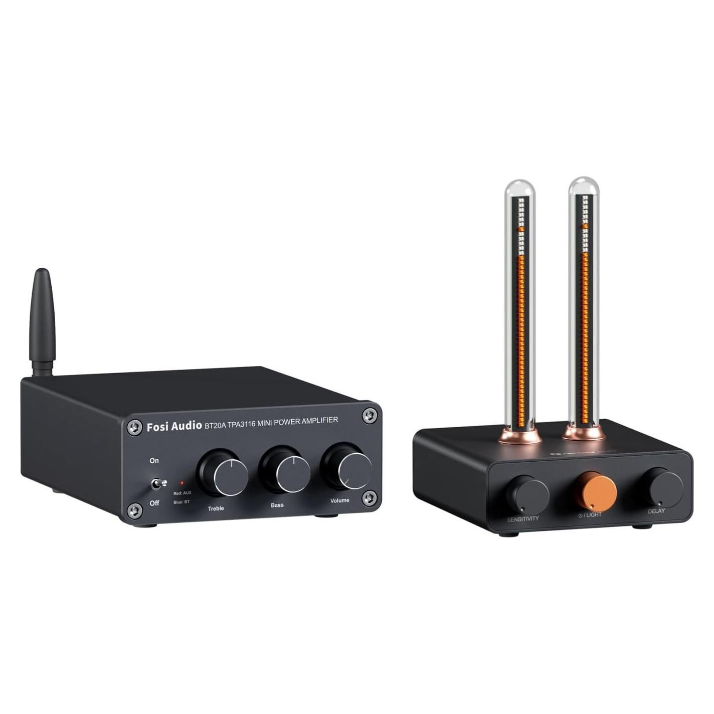 Amplificador Estéreo Bluetooth Fosi Audio BT20A 100W con Luz RGB