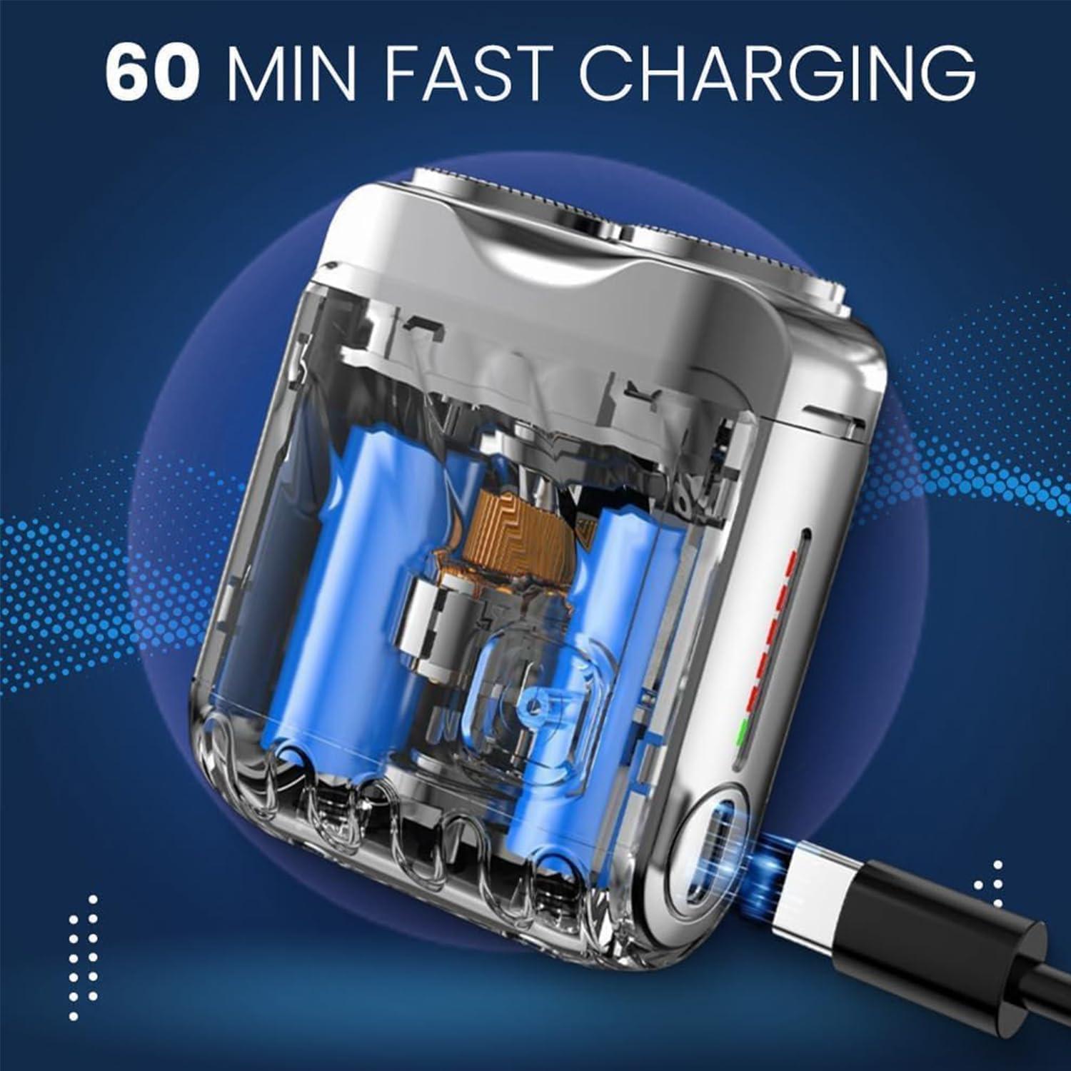 Afeitadora Eléctrica Portátil EYDHCN Azul IPX7 Húmedo/Seco