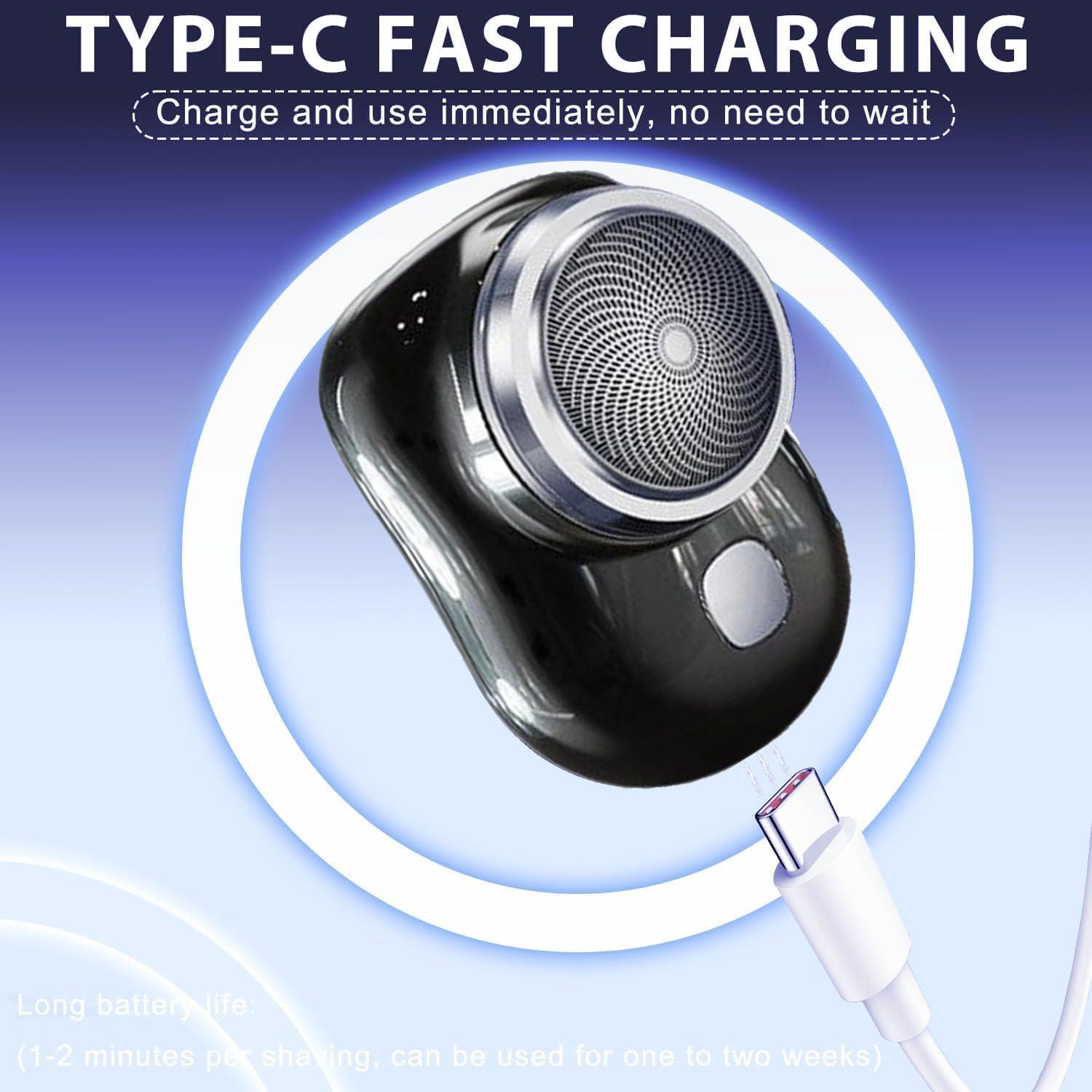 Afeitadora Eléctrica Portátil ZHENPIS Mini 4.6x6.5cm Negra