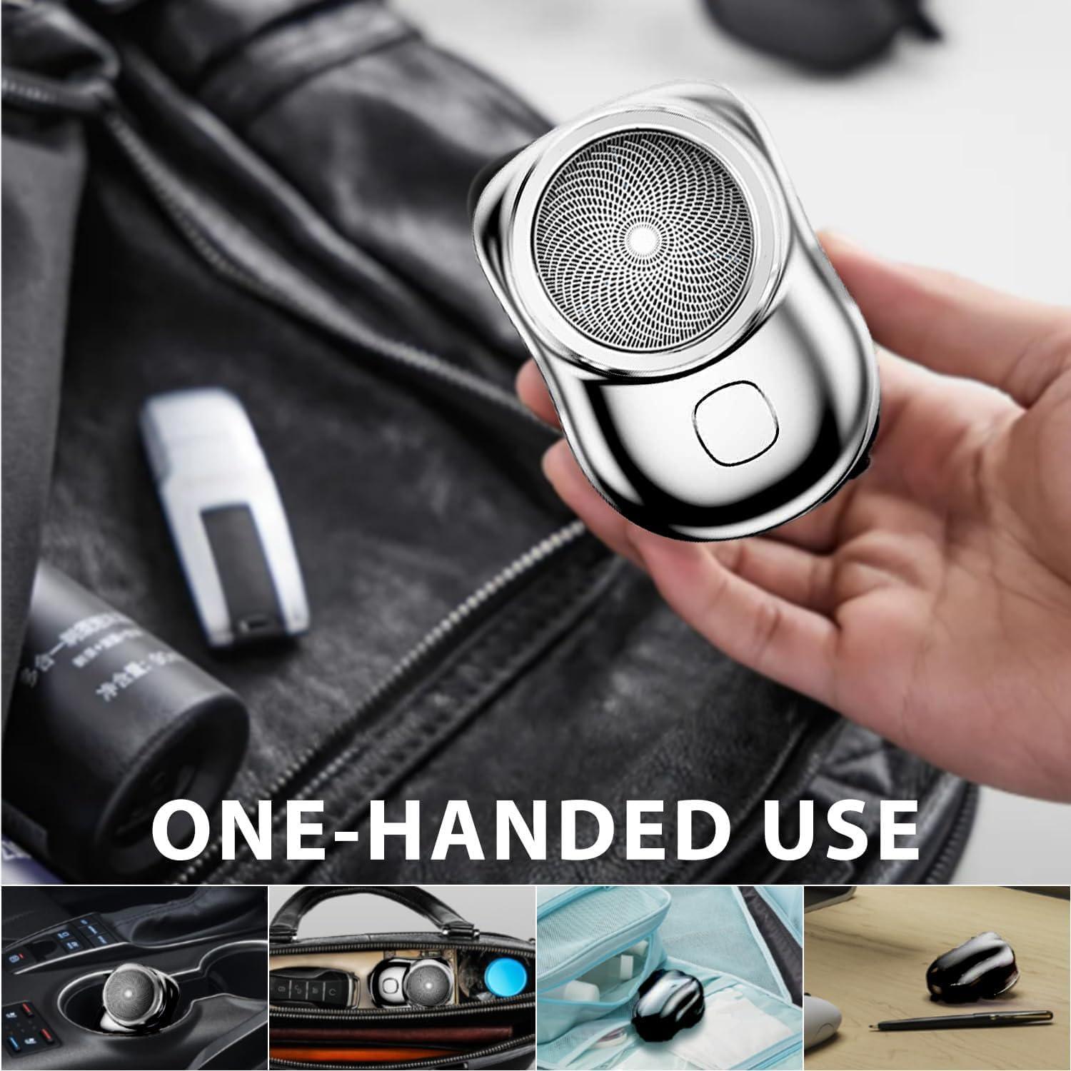 Afeitadora Eléctrica Portátil ZHENPIS Mini 4.6x6.5cm Negra