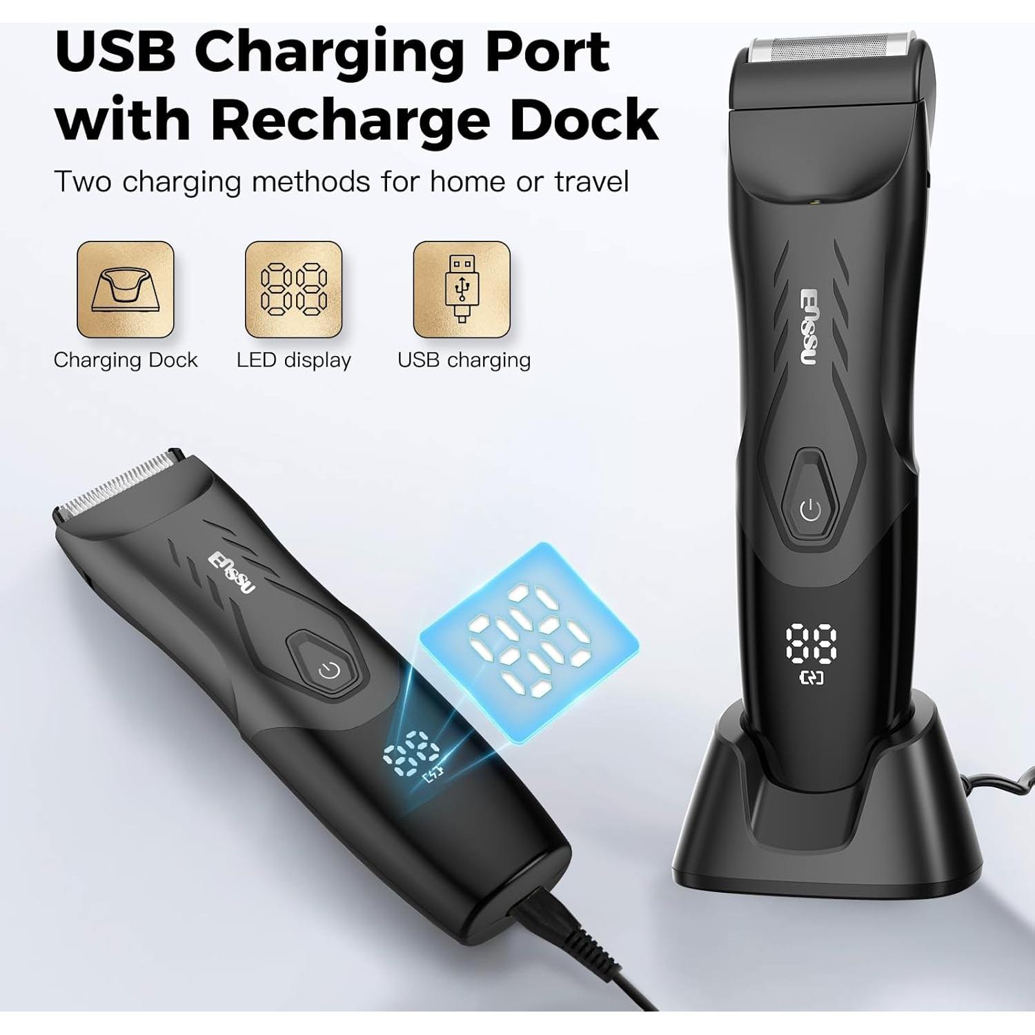 Recortadora de Vello Corporal 2 en 1 ENSSU con Luz LED