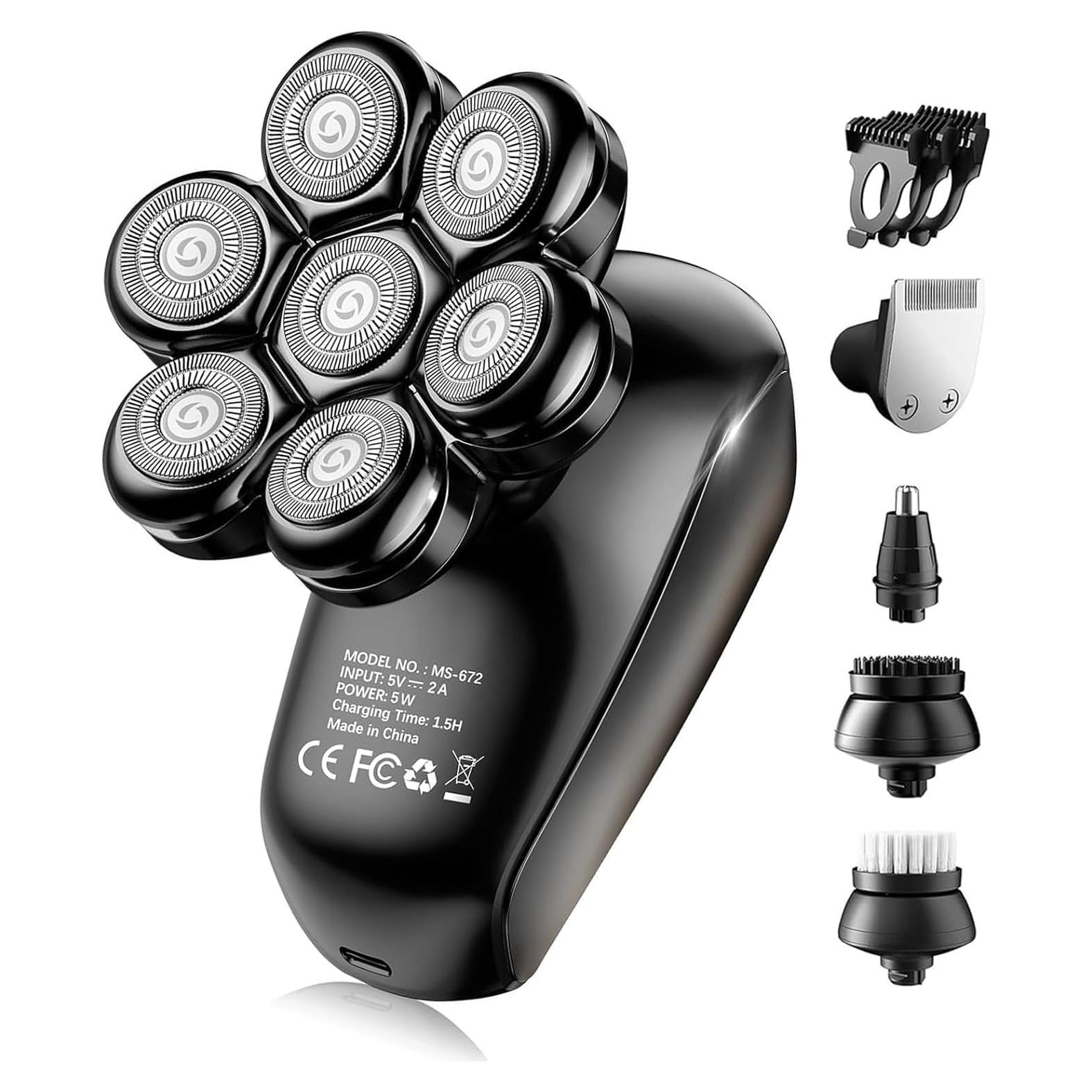 Afeitadora de Cabeza Calva SHPAVVER Turbo Impermeable IPX7