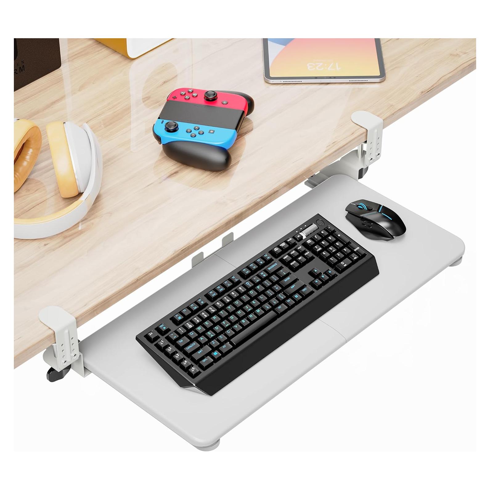 Bandeja de Teclado Grande Zontera Blanca 65.02x29.97 cm