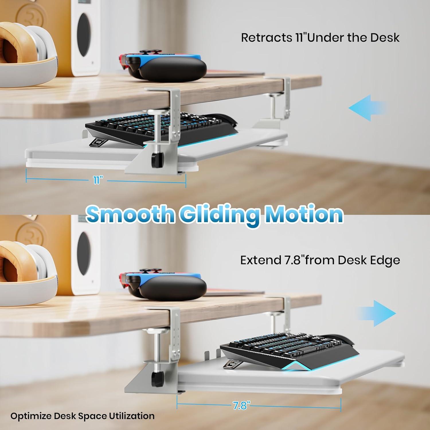 Bandeja de Teclado Grande Zontera Blanca 65.02x29.97 cm