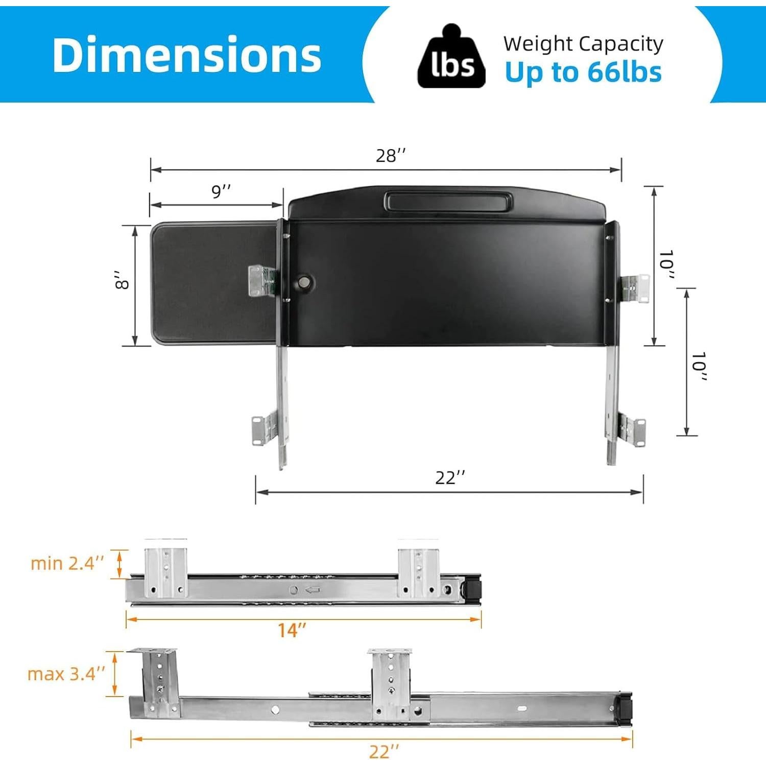 Bandeja de Teclado de Acero Ciao Stilista 71.12x27.94cm