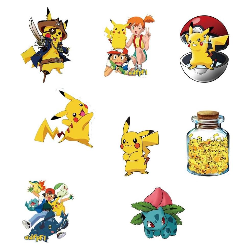 50 Calcomanías de Pokemon RUBANG Impermeables para Laptop y Bicicleta