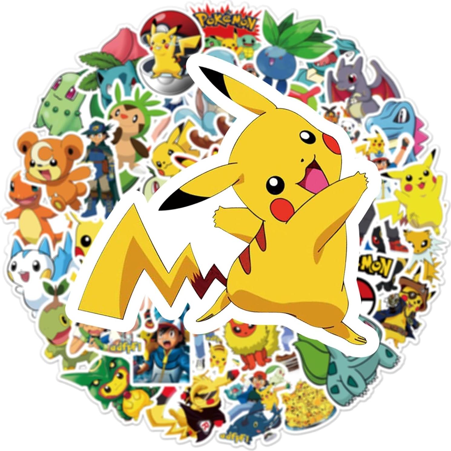 50 Calcomanías de Pokemon RUBANG Impermeables para Laptop y Bicicleta