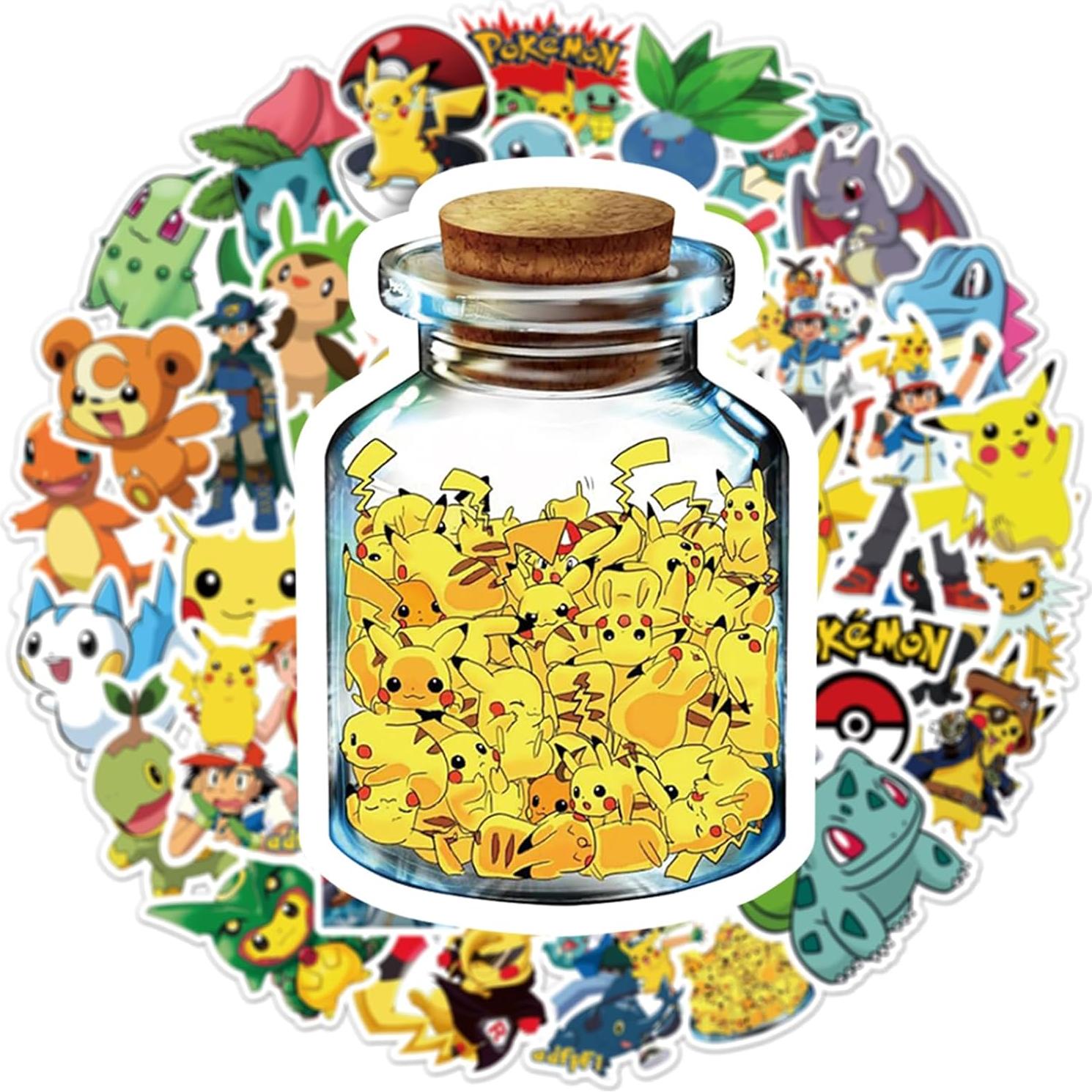 50 Calcomanías de Pokemon RUBANG Impermeables para Laptop y Bicicleta