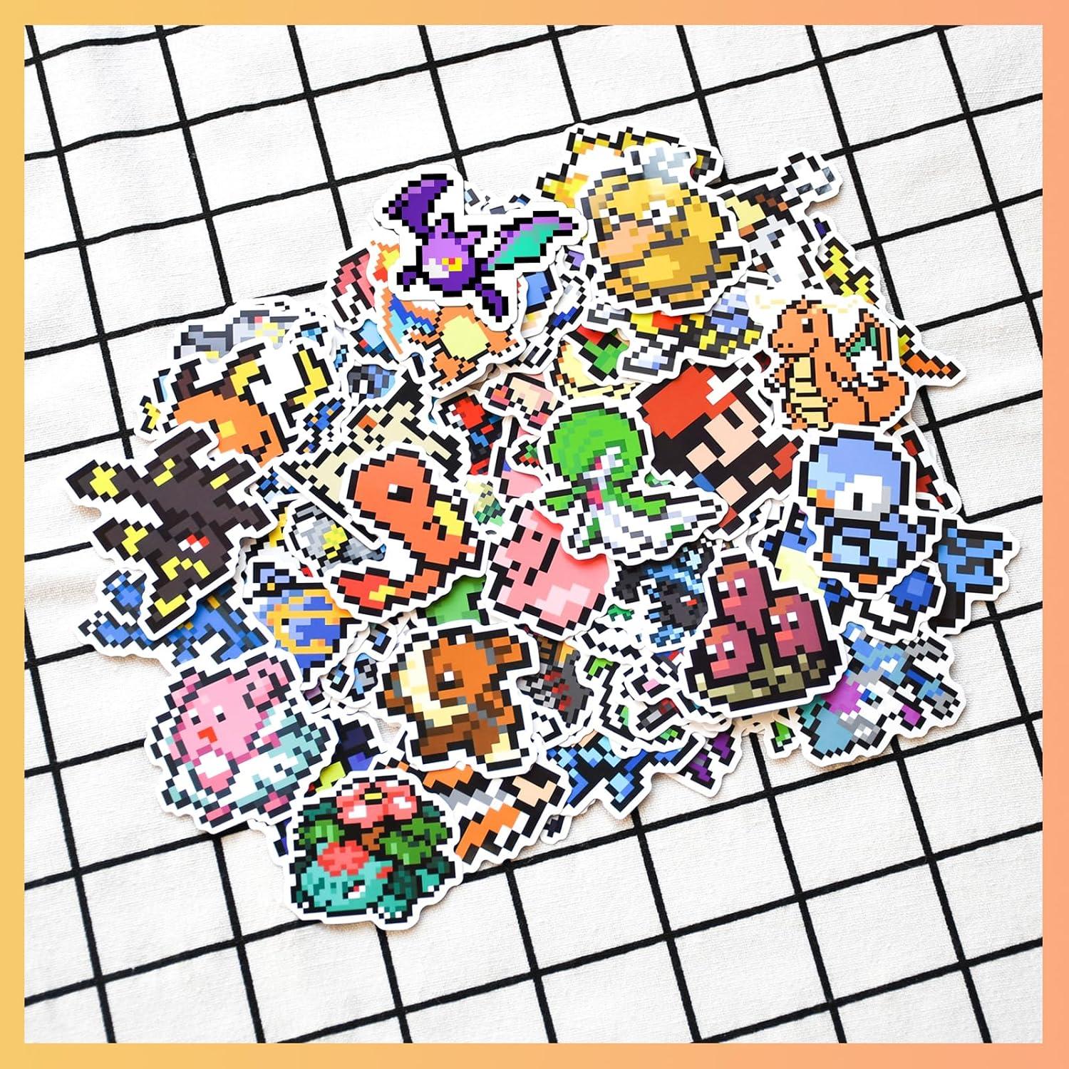 Pegatinas Retro de Videojuegos Pounchi - 100 Pcs PVC Pixel