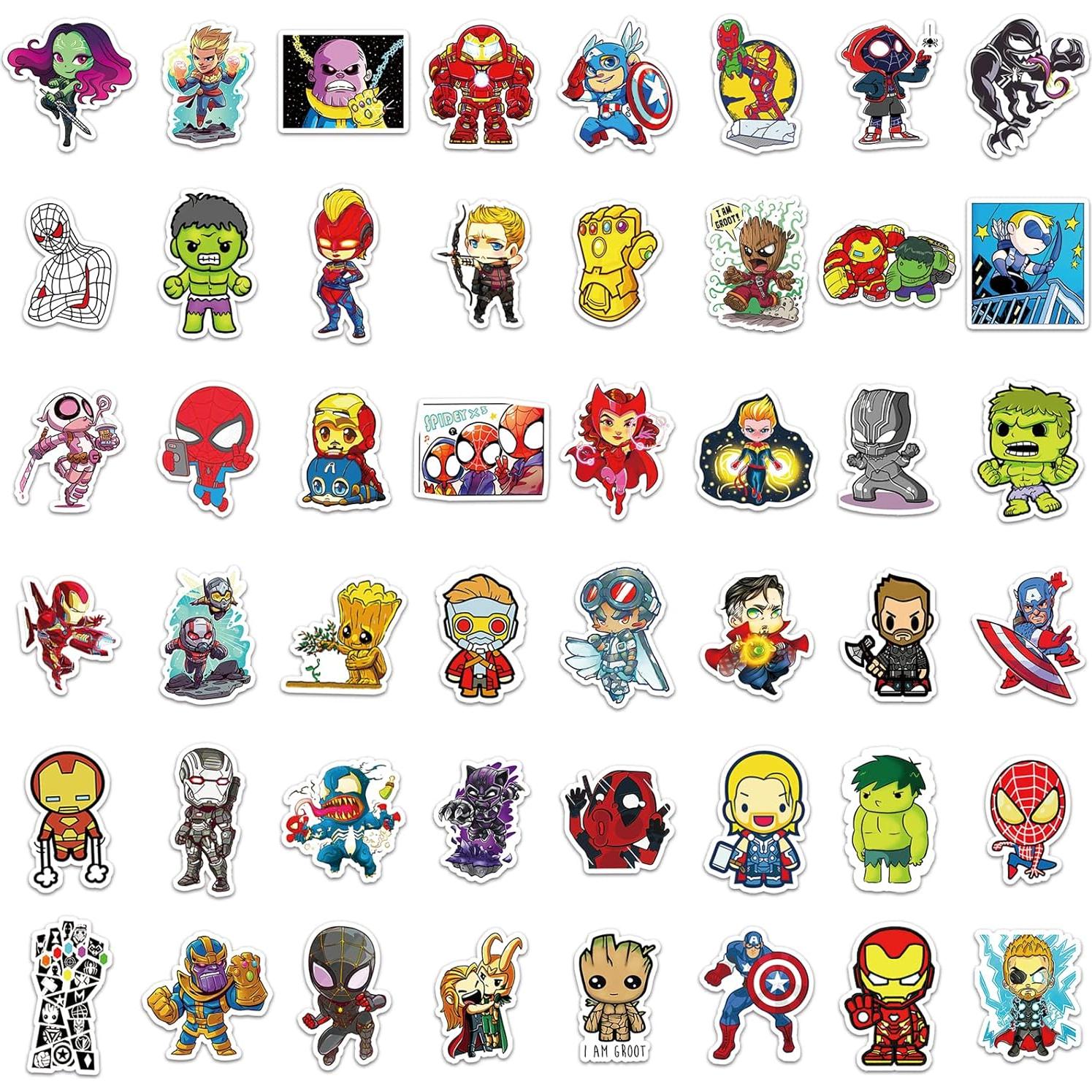 200 Pegatinas de Superhéroes DeaDamHaDa para Laptop y Botellas