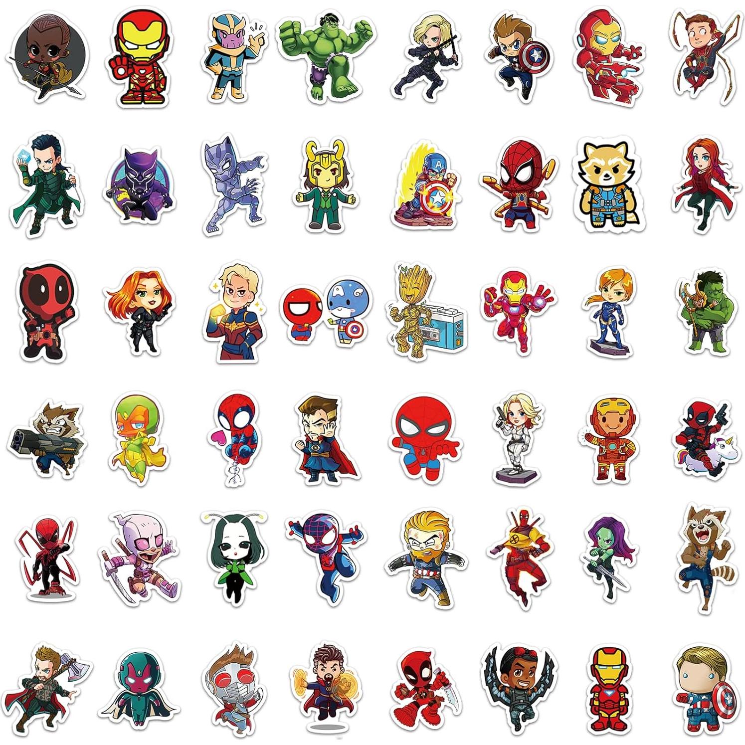 200 Pegatinas de Superhéroes DeaDamHaDa para Laptop y Botellas