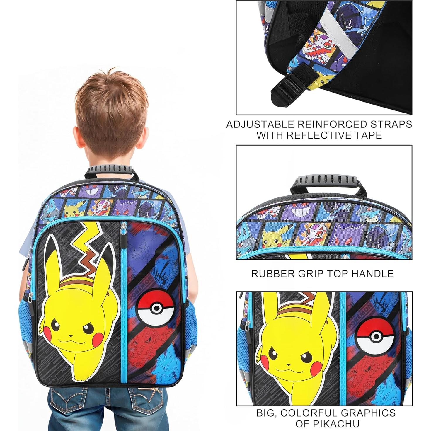 Mochila Pokemon Pikachu 40.6x30.5x12.7 cm para Niños