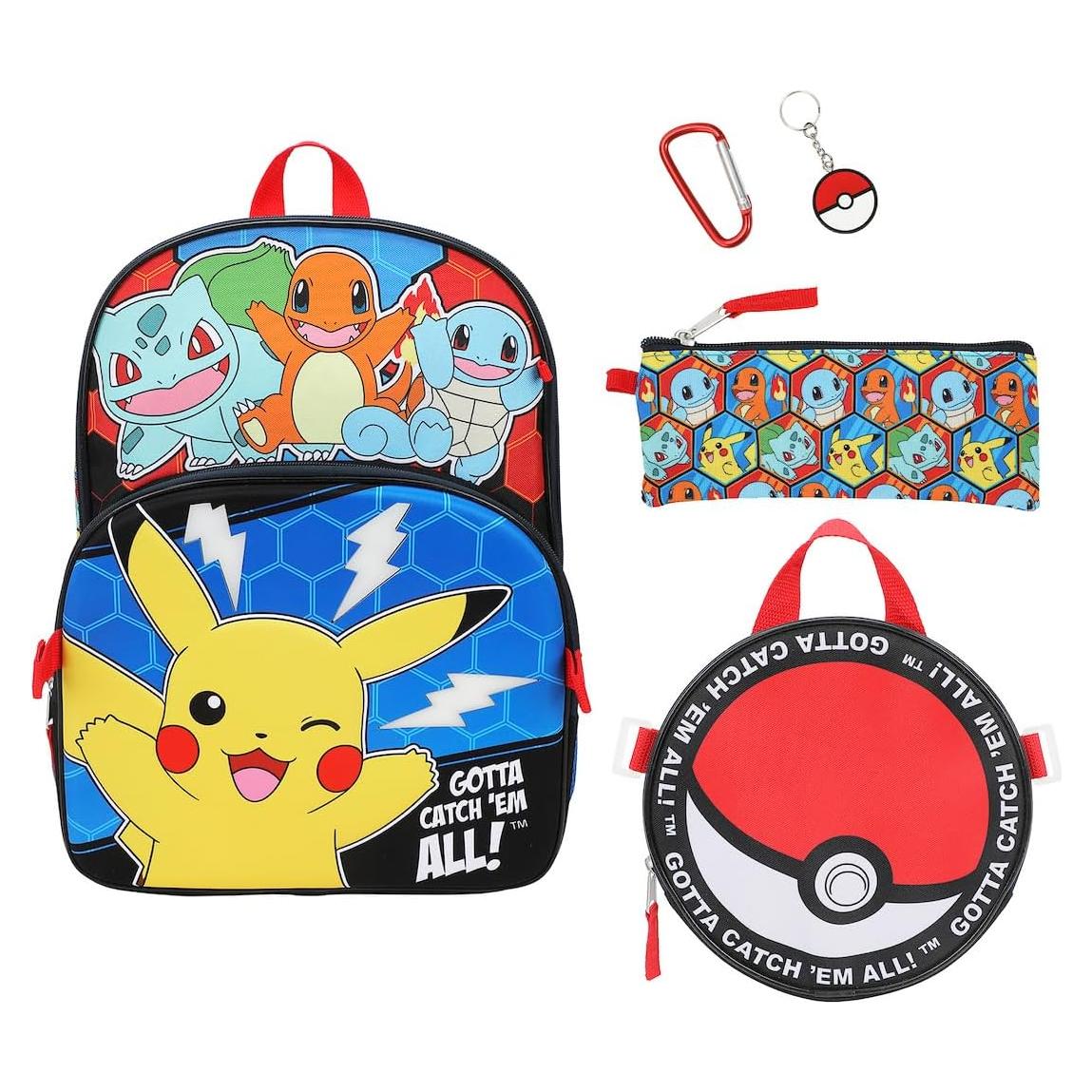 Mochila Pokémon 5 Piezas Bioworld 40.64 cm Charmander Squirtle