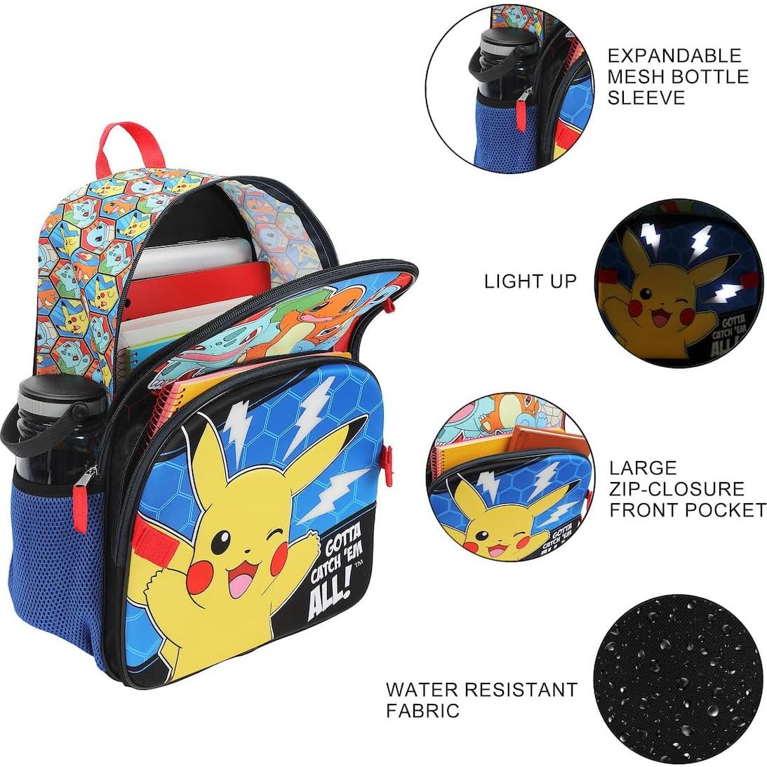 Mochila Pokémon 5 Piezas Bioworld 40.64 cm Charmander Squirtle