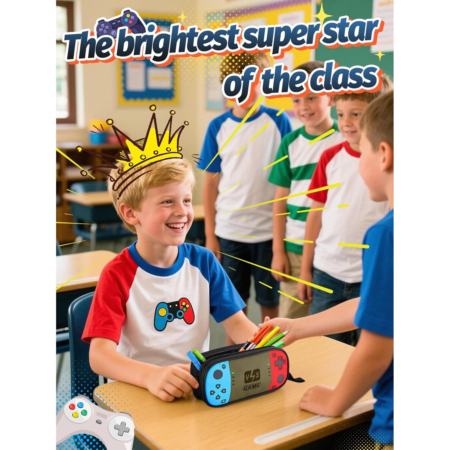 Estuche de Lápices Bigmeta Gamer 23.9x11.9x7.1cm 2 Compartimentos