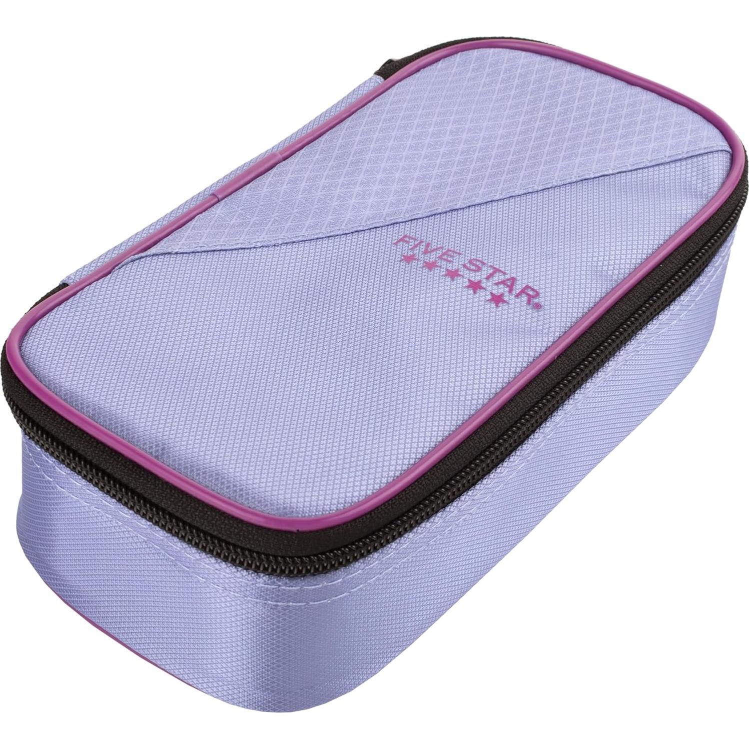 Estuche de Lápices Five Star Lila/Baya, Organizador Escolar 21.6x11.4cm