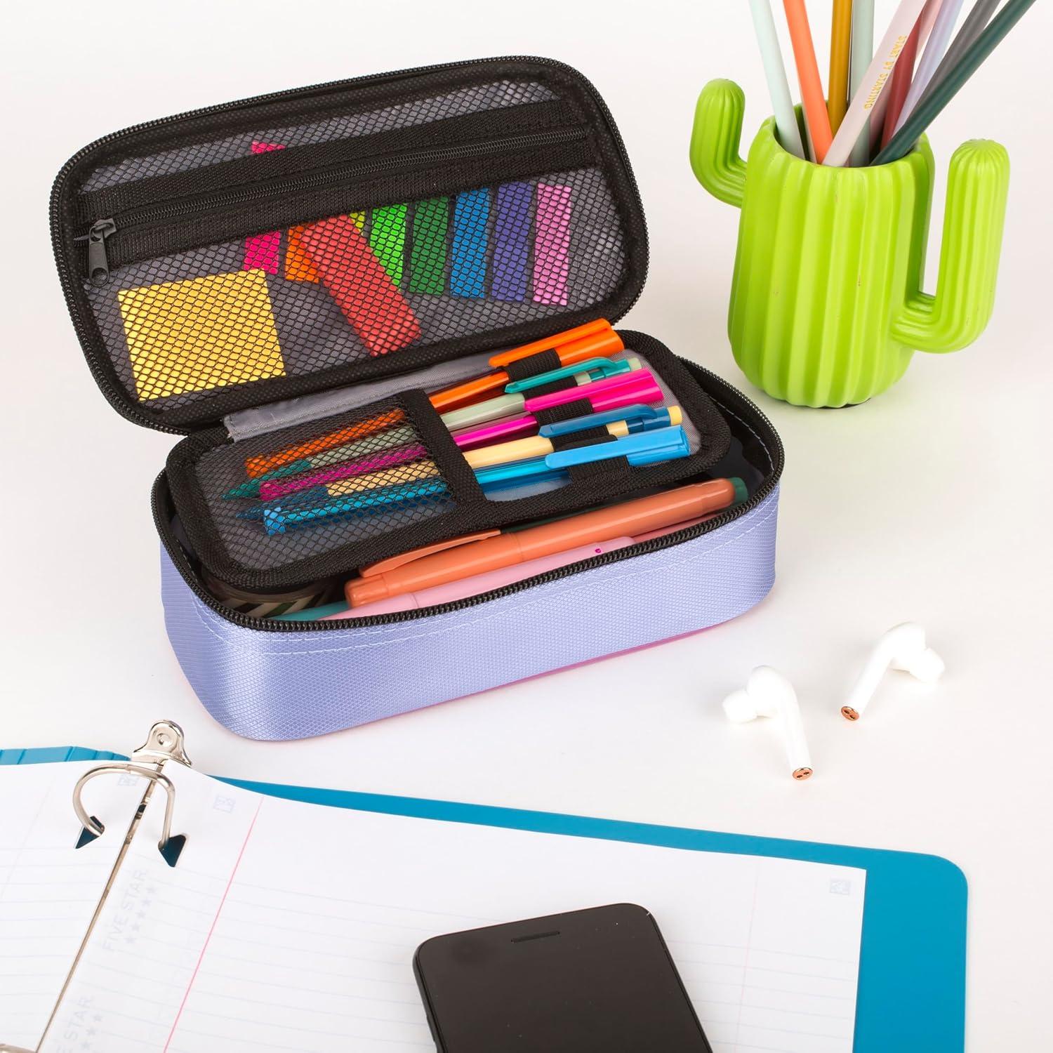 Estuche de Lápices Five Star Lila/Baya, Organizador Escolar 21.6x11.4cm